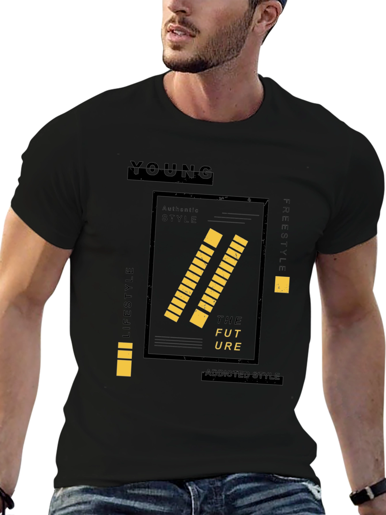 Young Future Style Black Graphic Tee