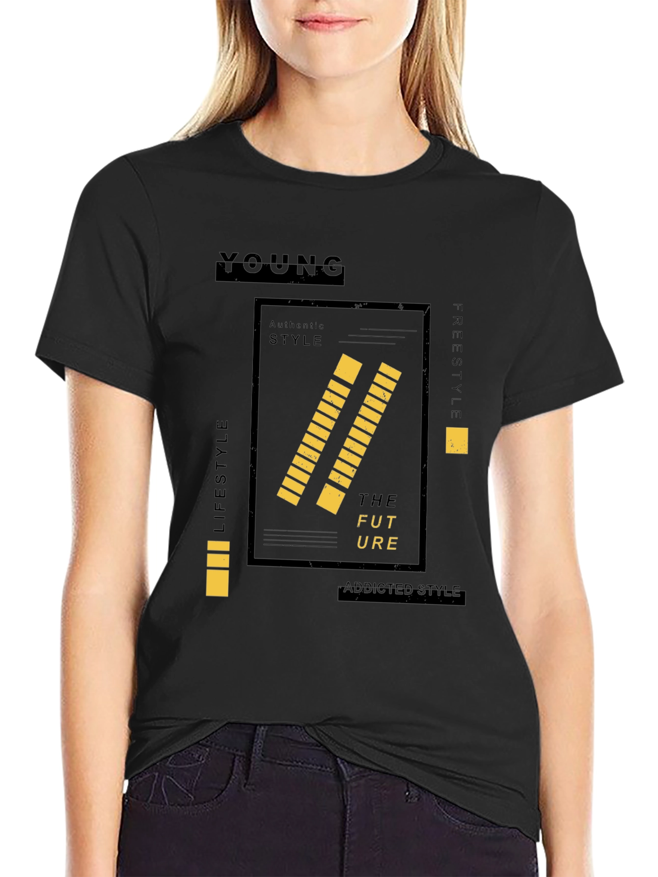 Young Future Style Black Graphic Tee