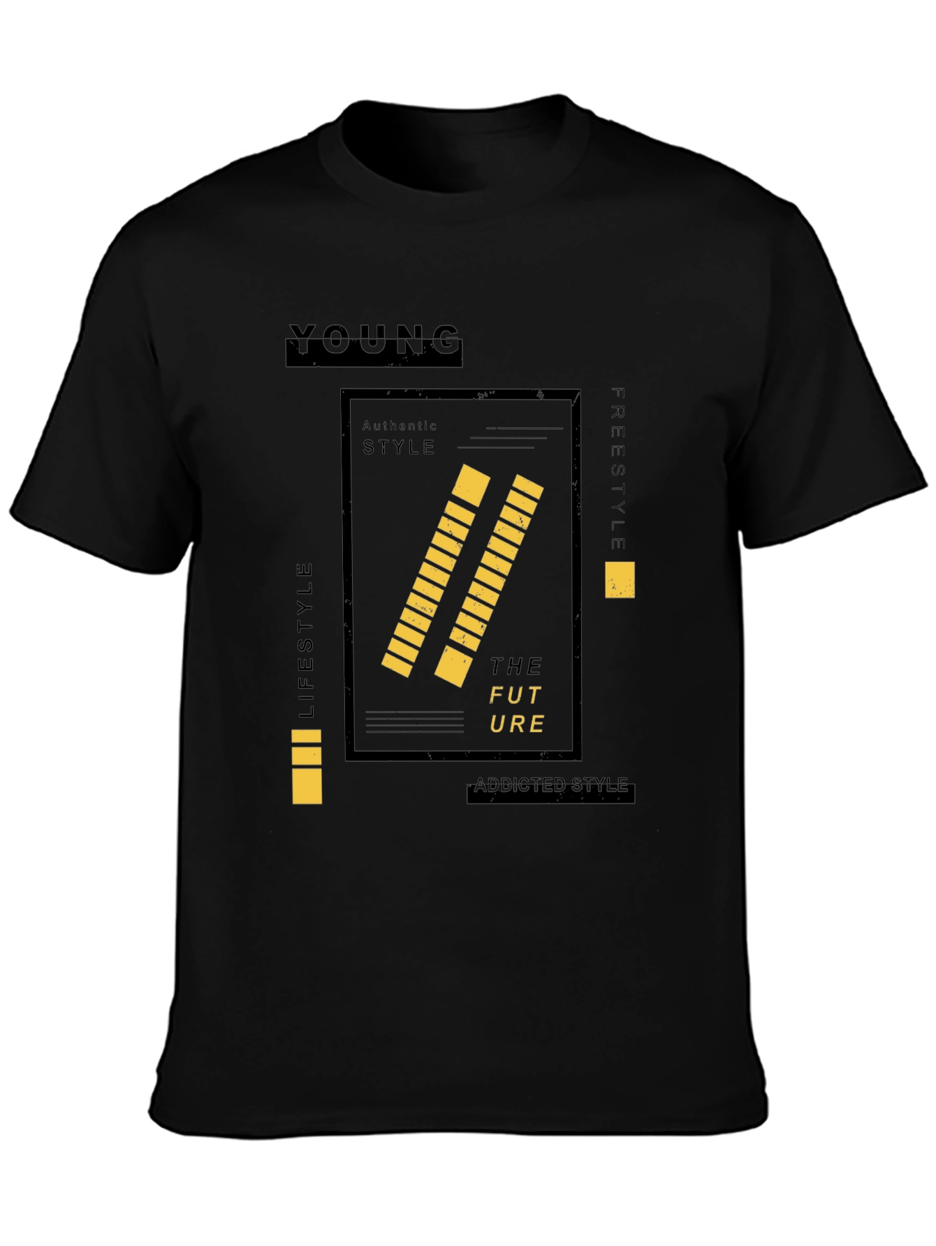Young Future Style Black Graphic Tee