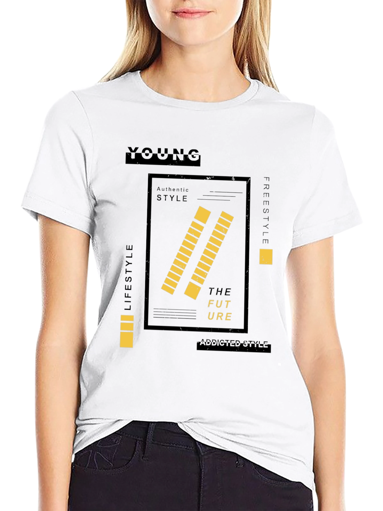 Young Future Style Black Graphic Tee
