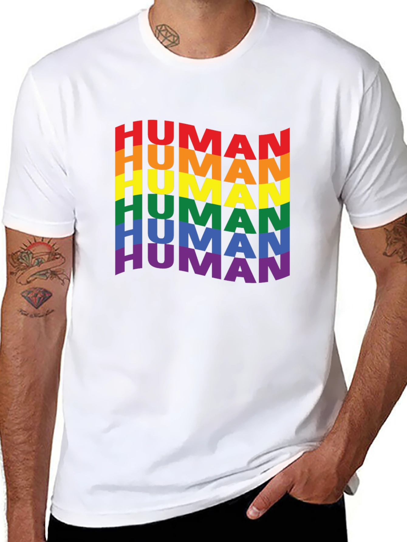 Rainbow Human Pride T-Shirt