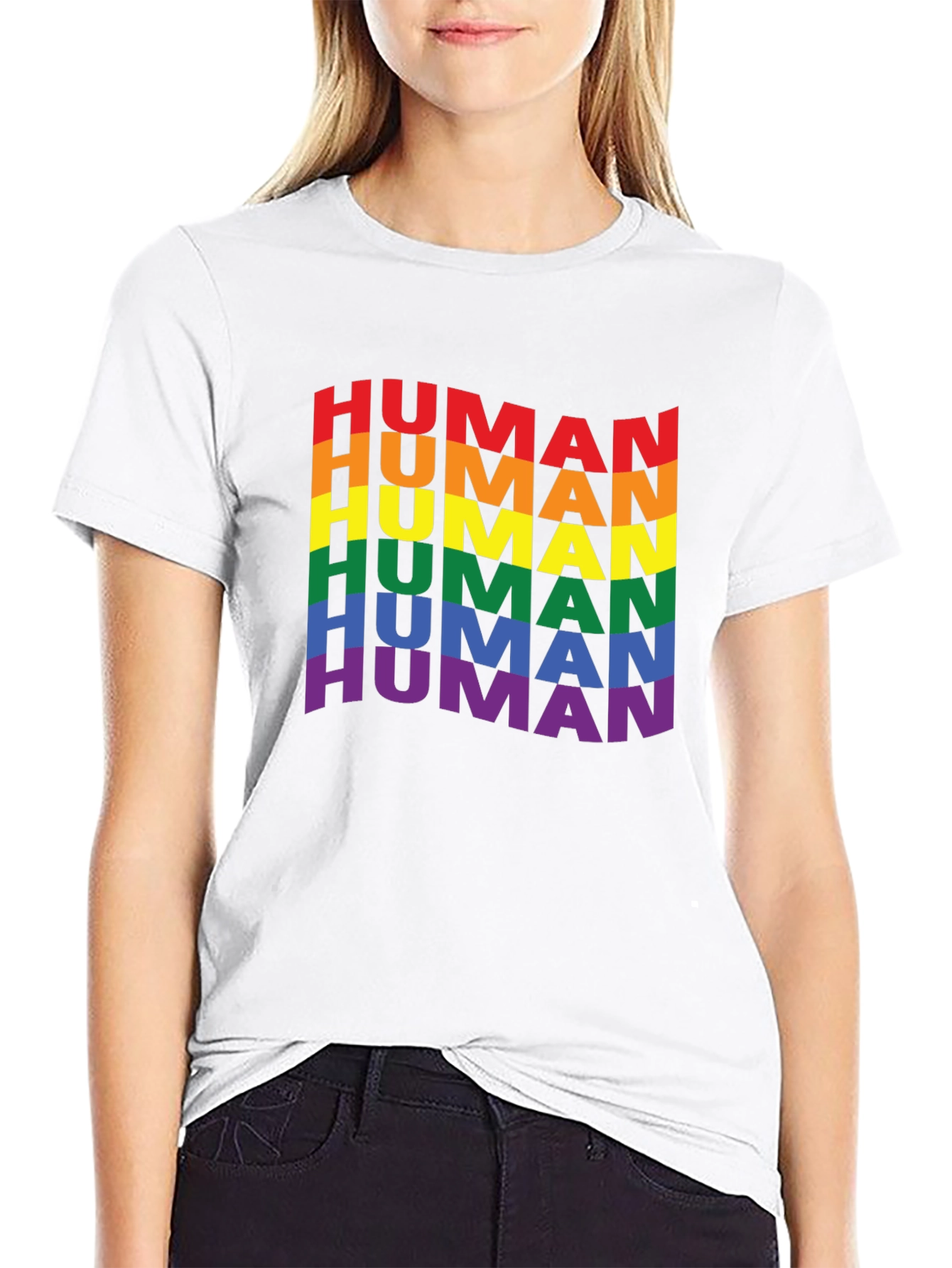 Rainbow Human Pride T-Shirt