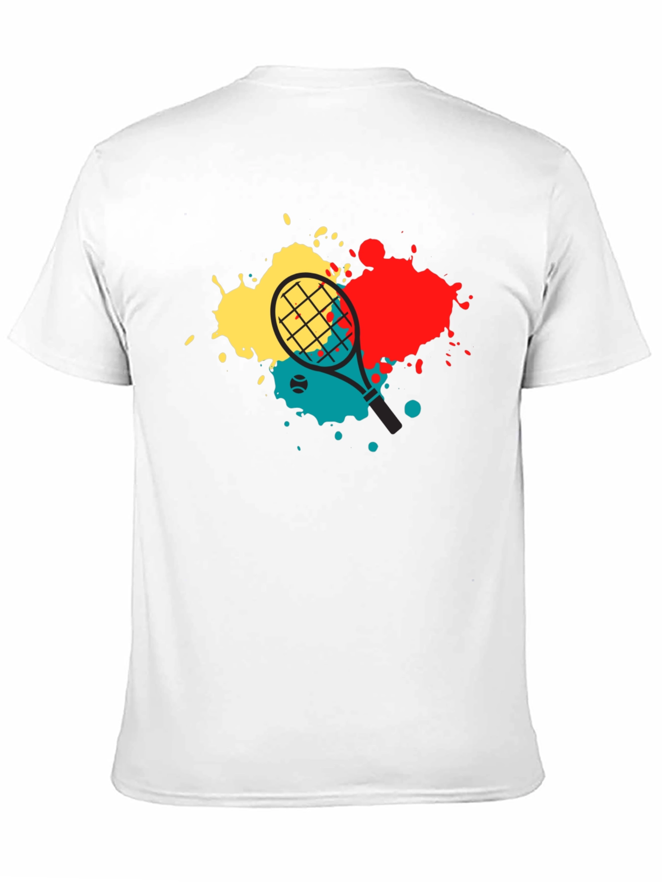 Tennis Racket Splash Graphic Tee - Black
