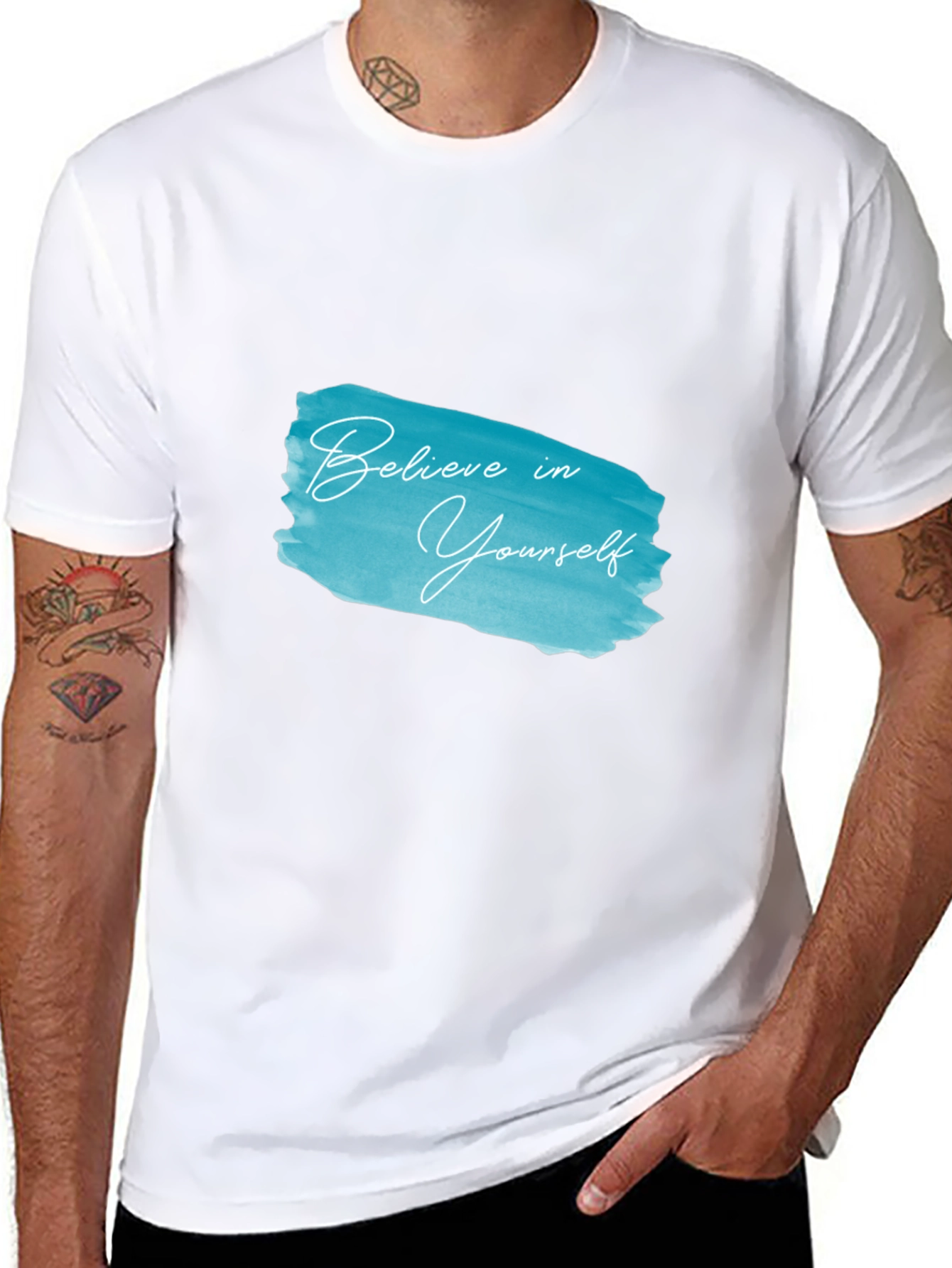 Believe in Yourself Black Cotton Graphic Tee