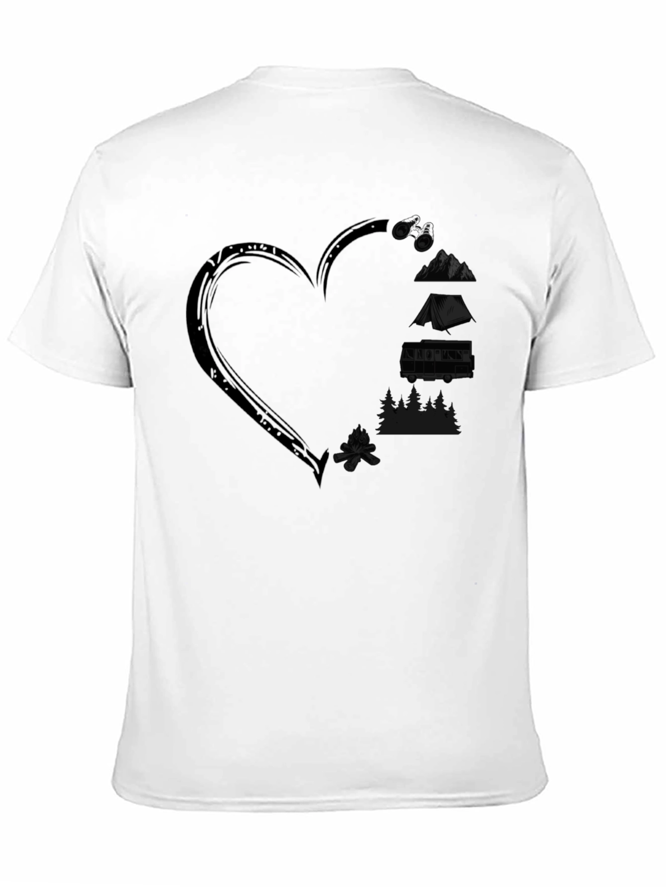 Camping Heart Graphic T-Shirt - Outdoor Adventure Tee