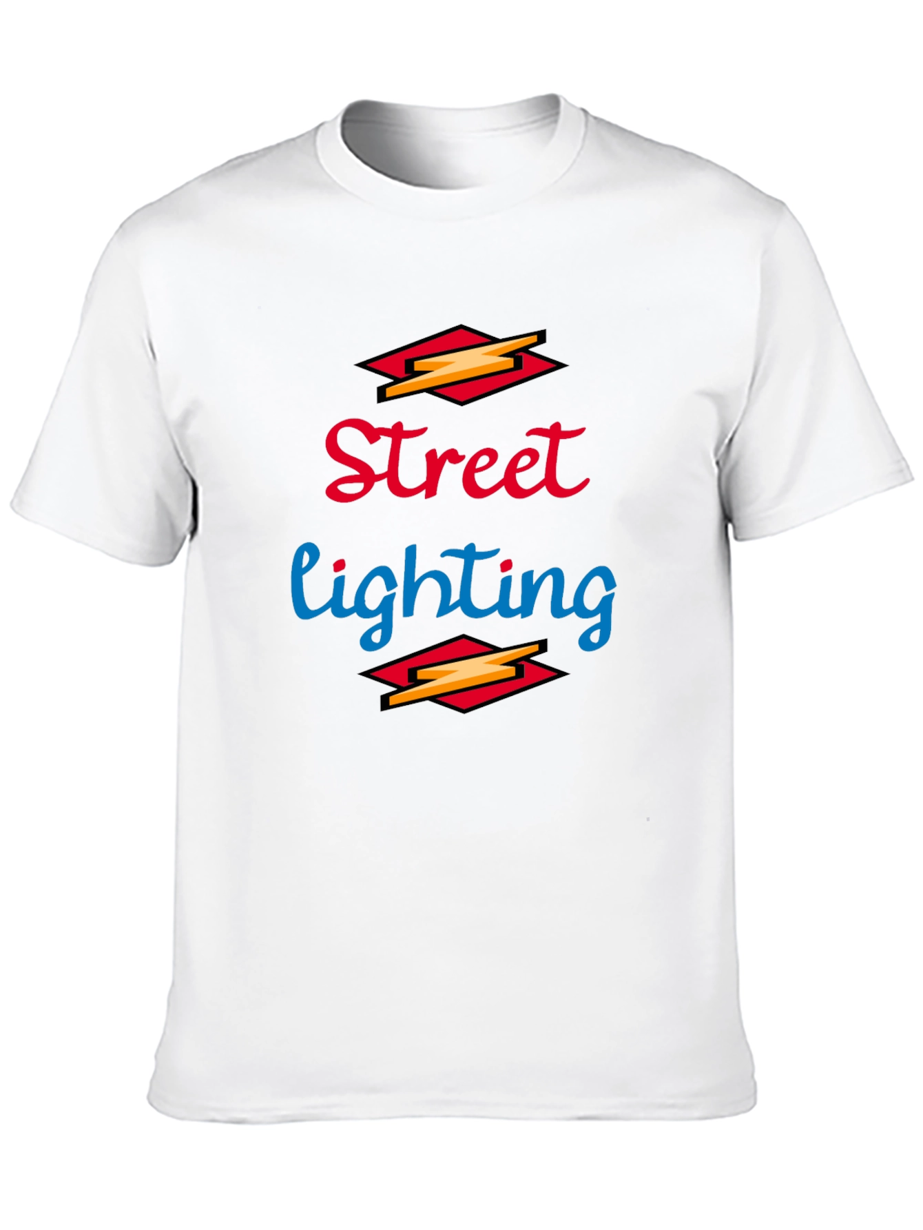 Street Lighting Graphic Tee - Black Cotton Shirt