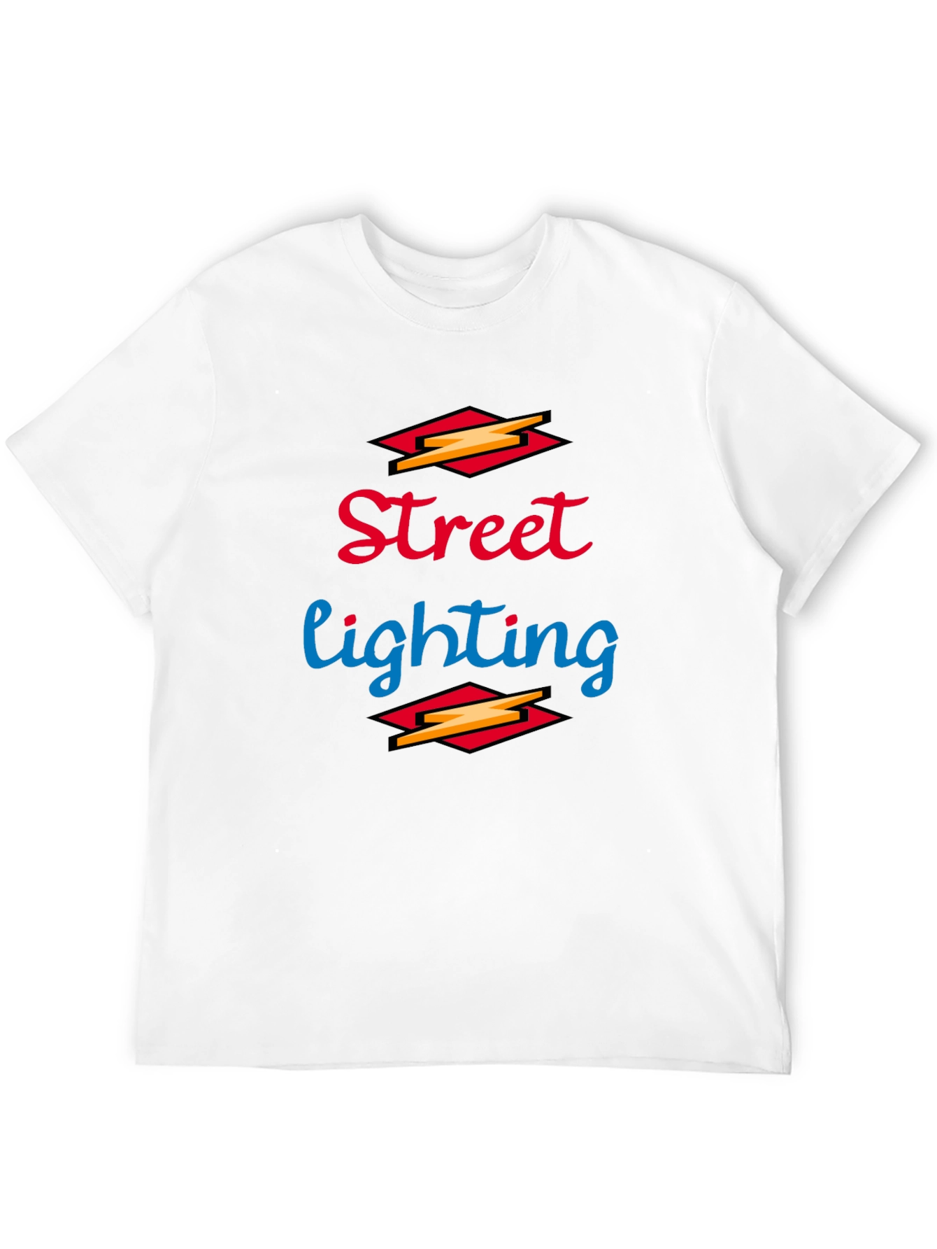 Street Lighting Graphic Tee - Black Cotton Shirt
