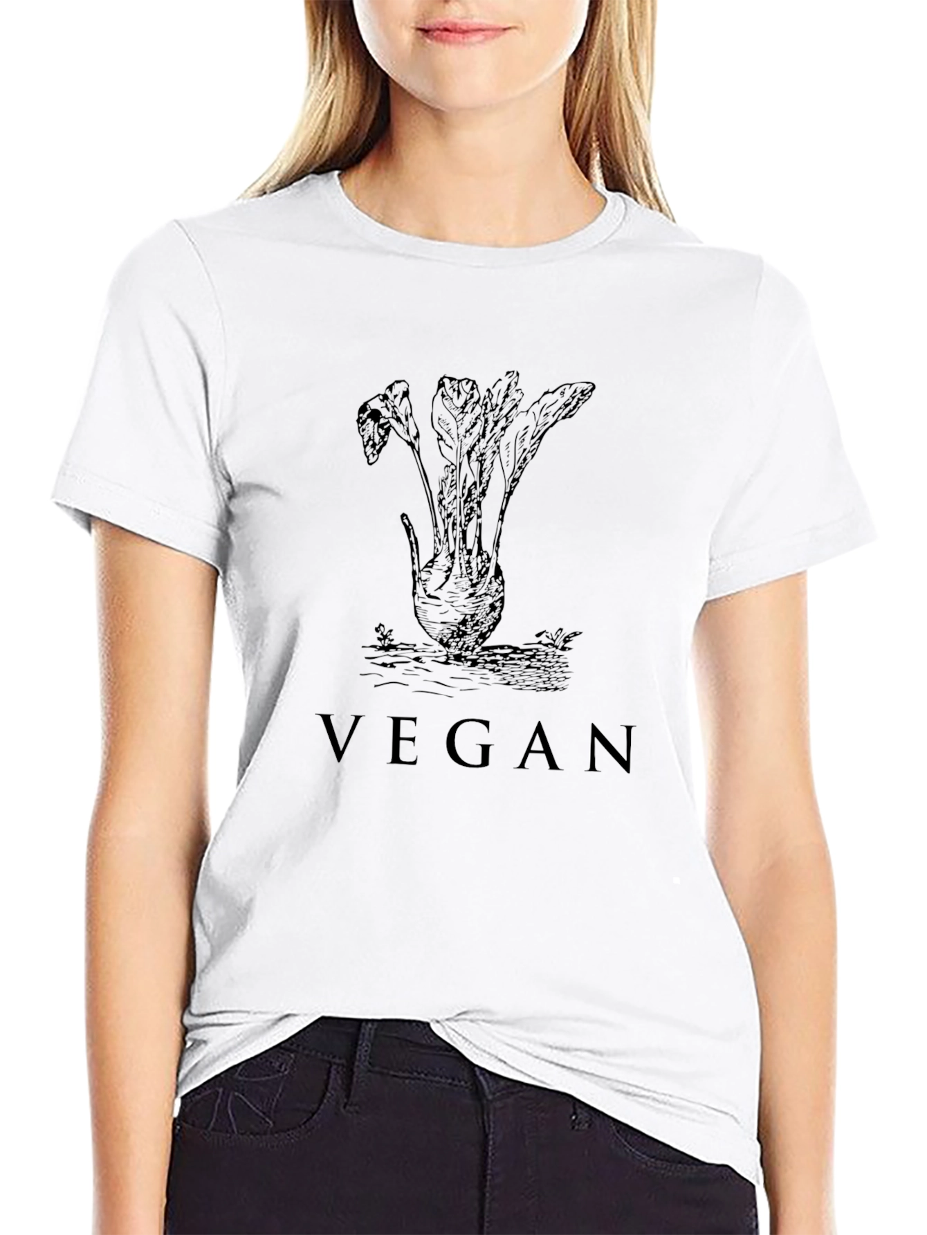 Vegan Beetroot Graphic Tee - Unisex Black T-Shirt