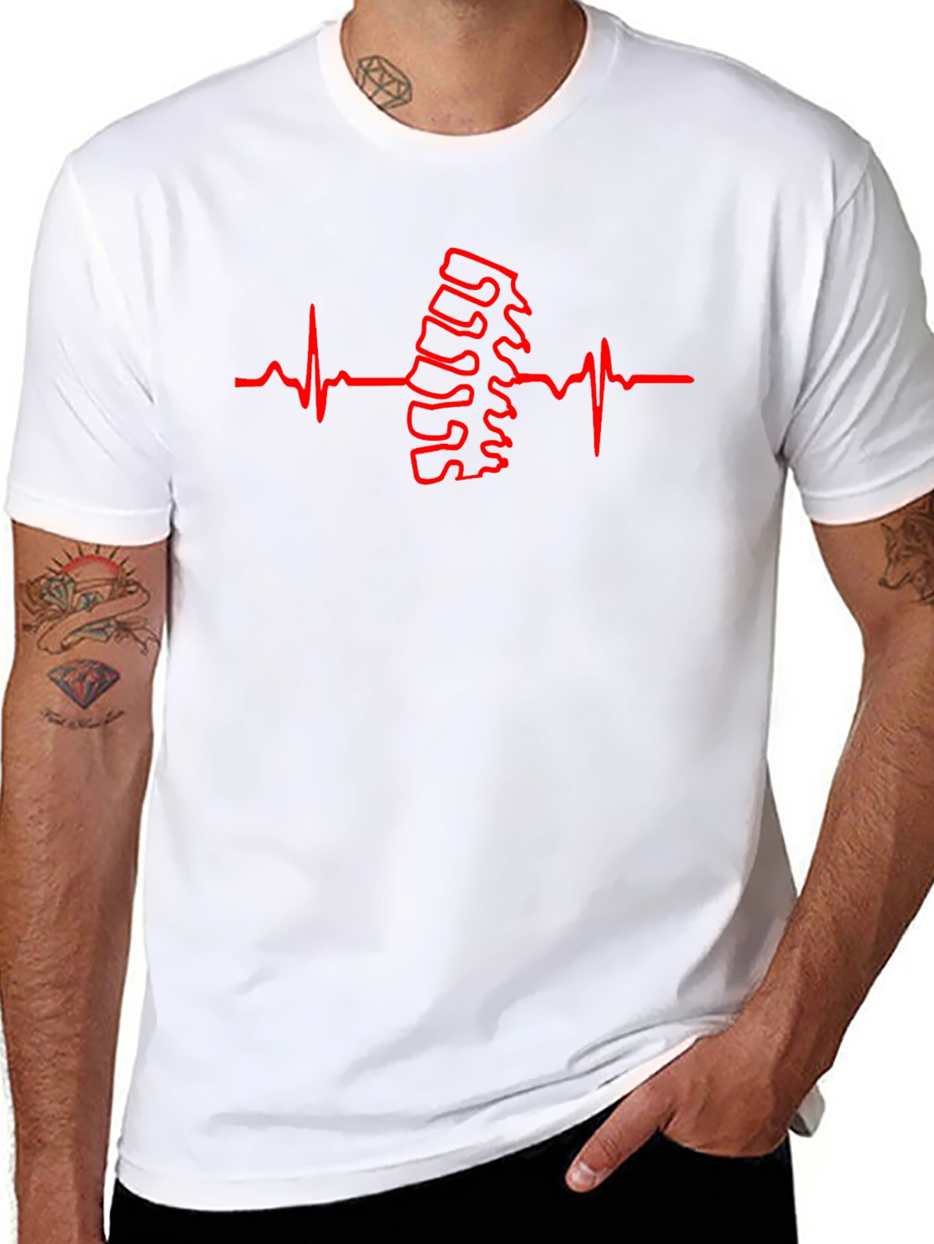 Chiropractor Heartbeat T-Shirt - Spine Alignment