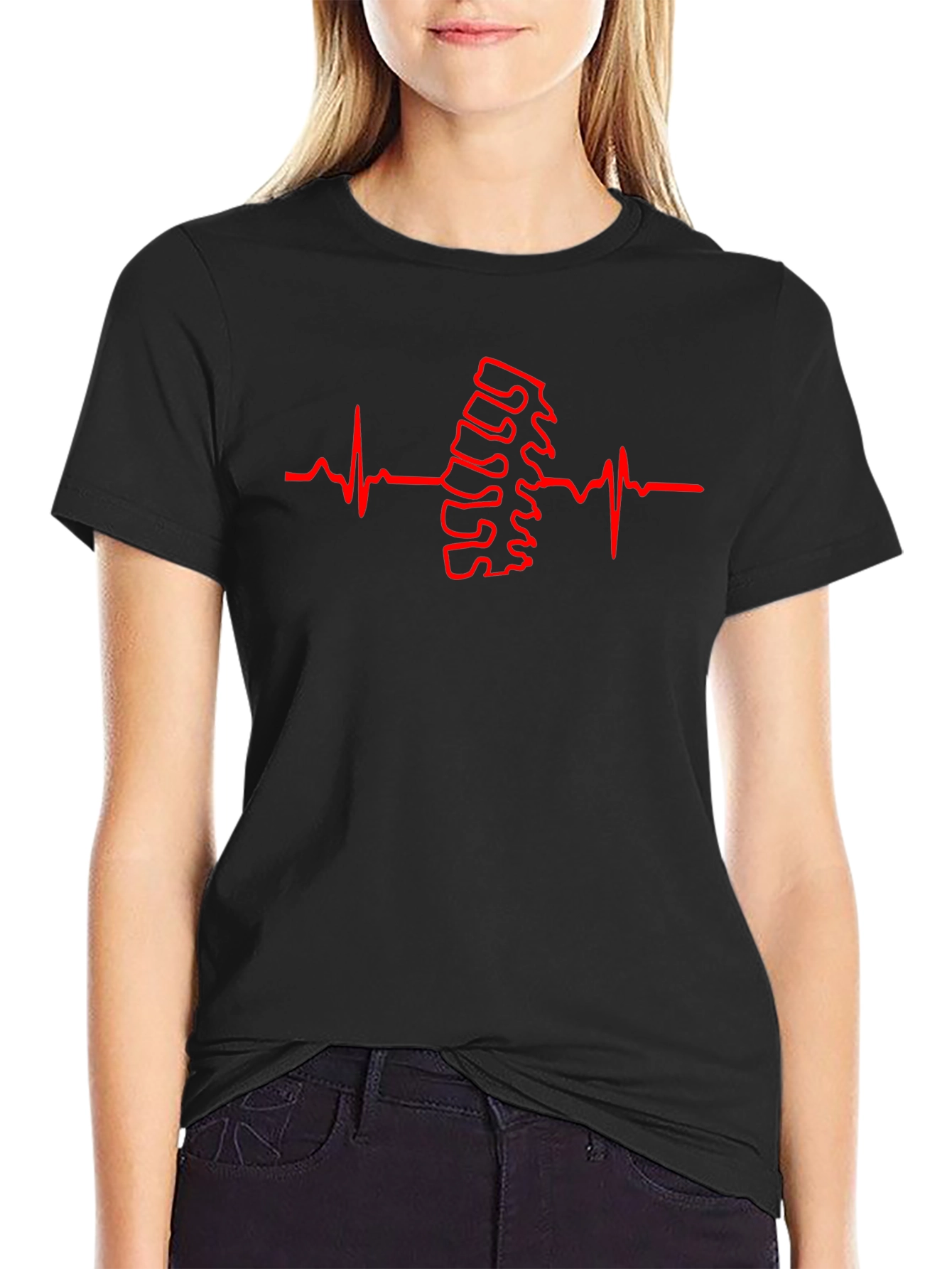 Chiropractor Heartbeat T-Shirt - Spine Alignment