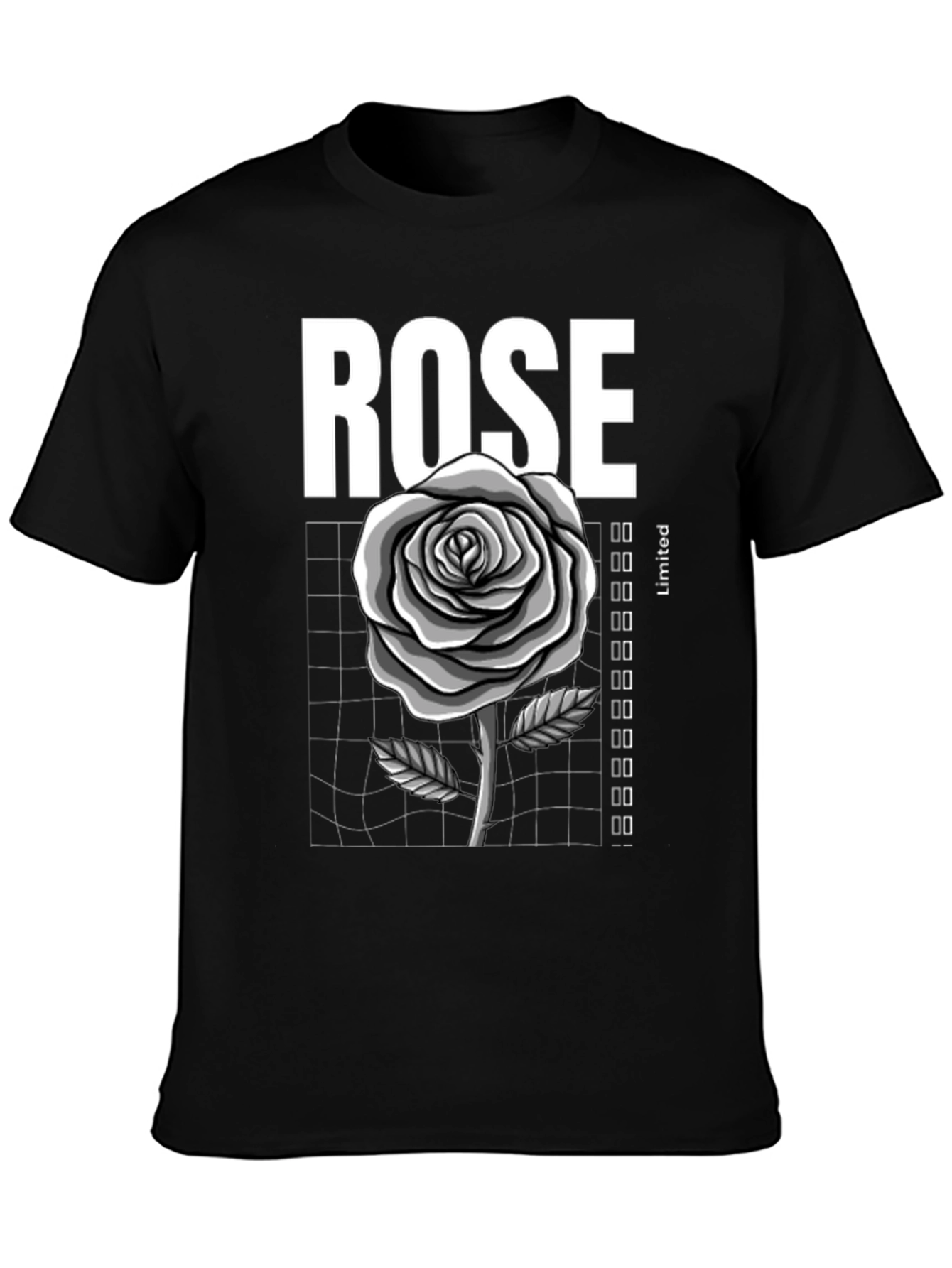 Rose Graphic Tee - Stylish Black T-Shirt