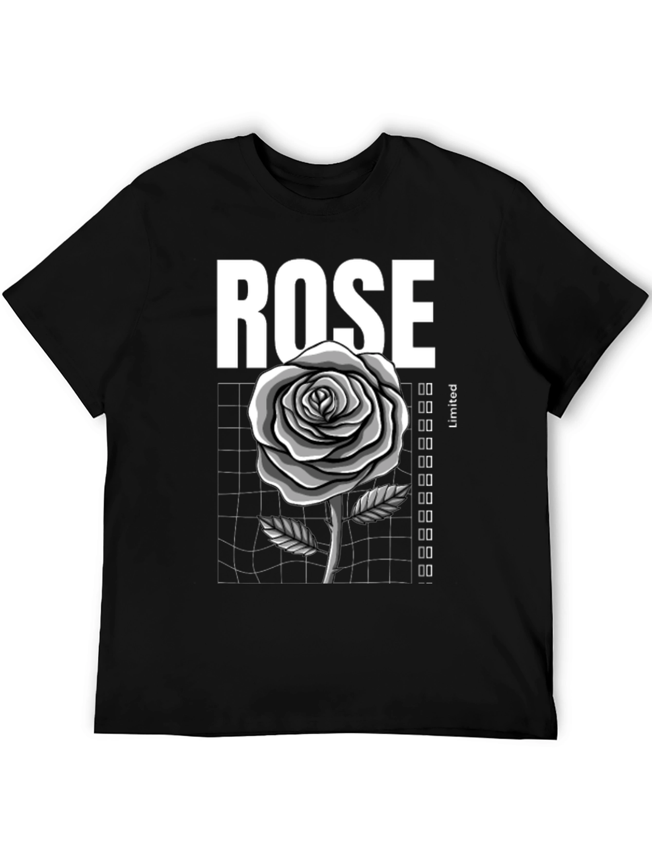 Rose Graphic Tee - Stylish Black T-Shirt