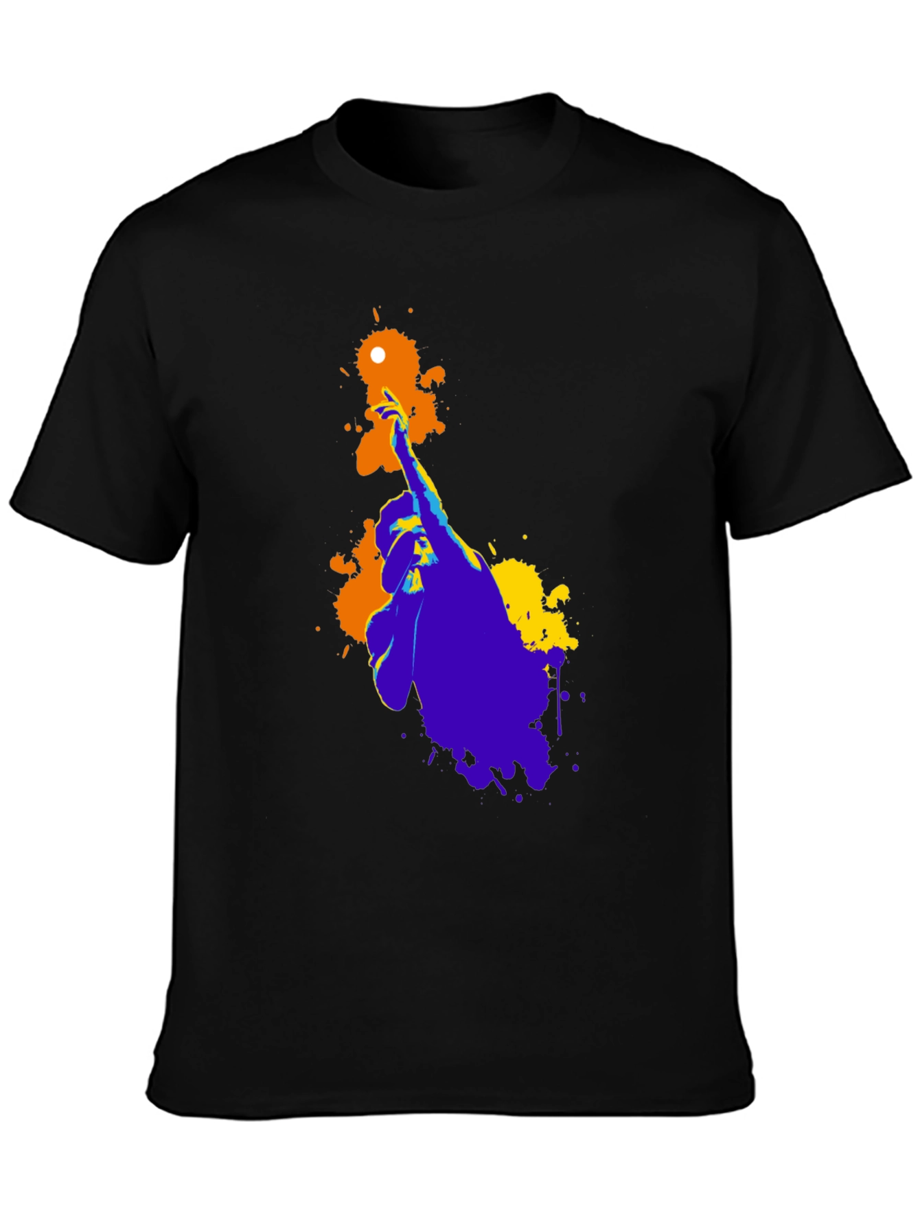 Abstract Hand Graphic Print Black T-Shirt