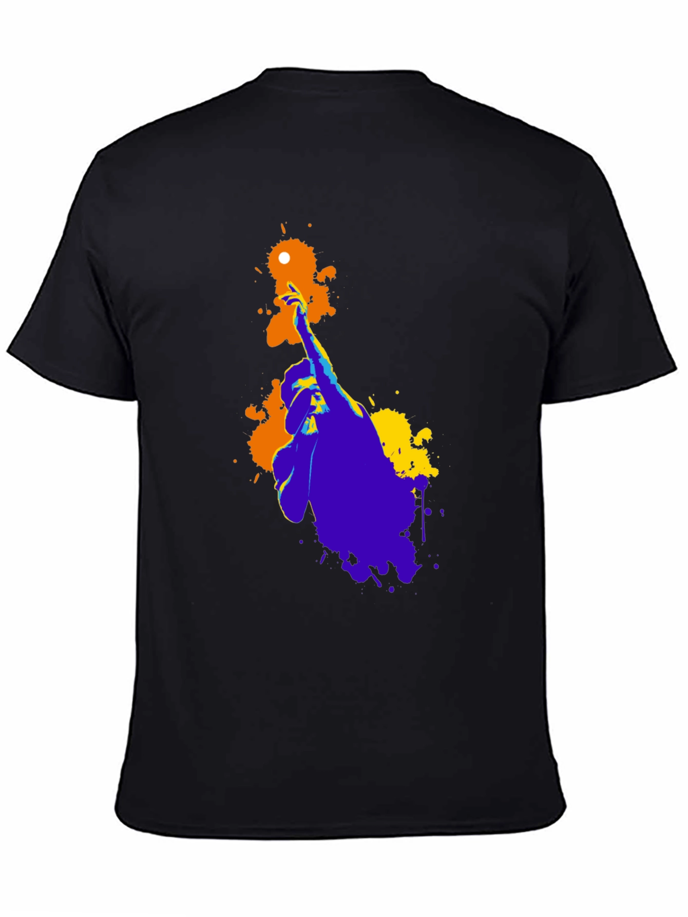Abstract Hand Graphic Print Black T-Shirt