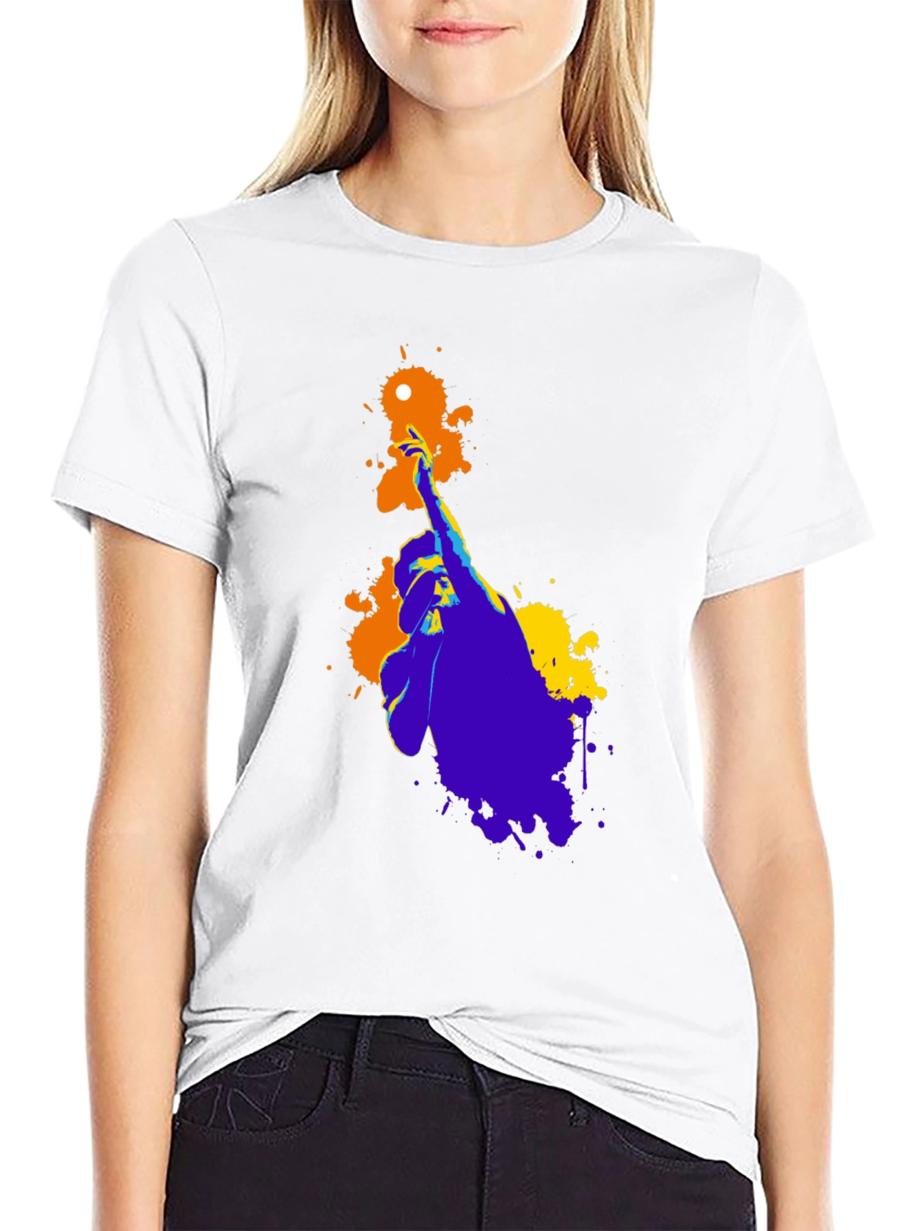 Abstract Hand Graphic Print Black T-Shirt