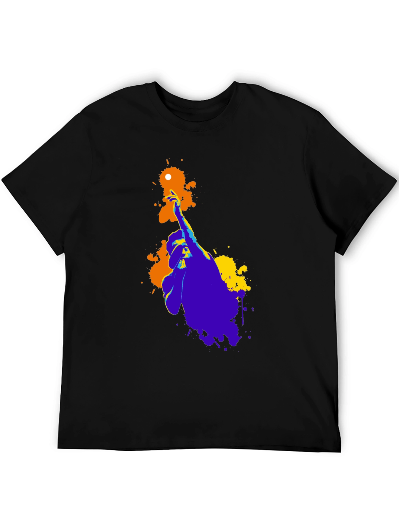 Abstract Hand Graphic Print Black T-Shirt