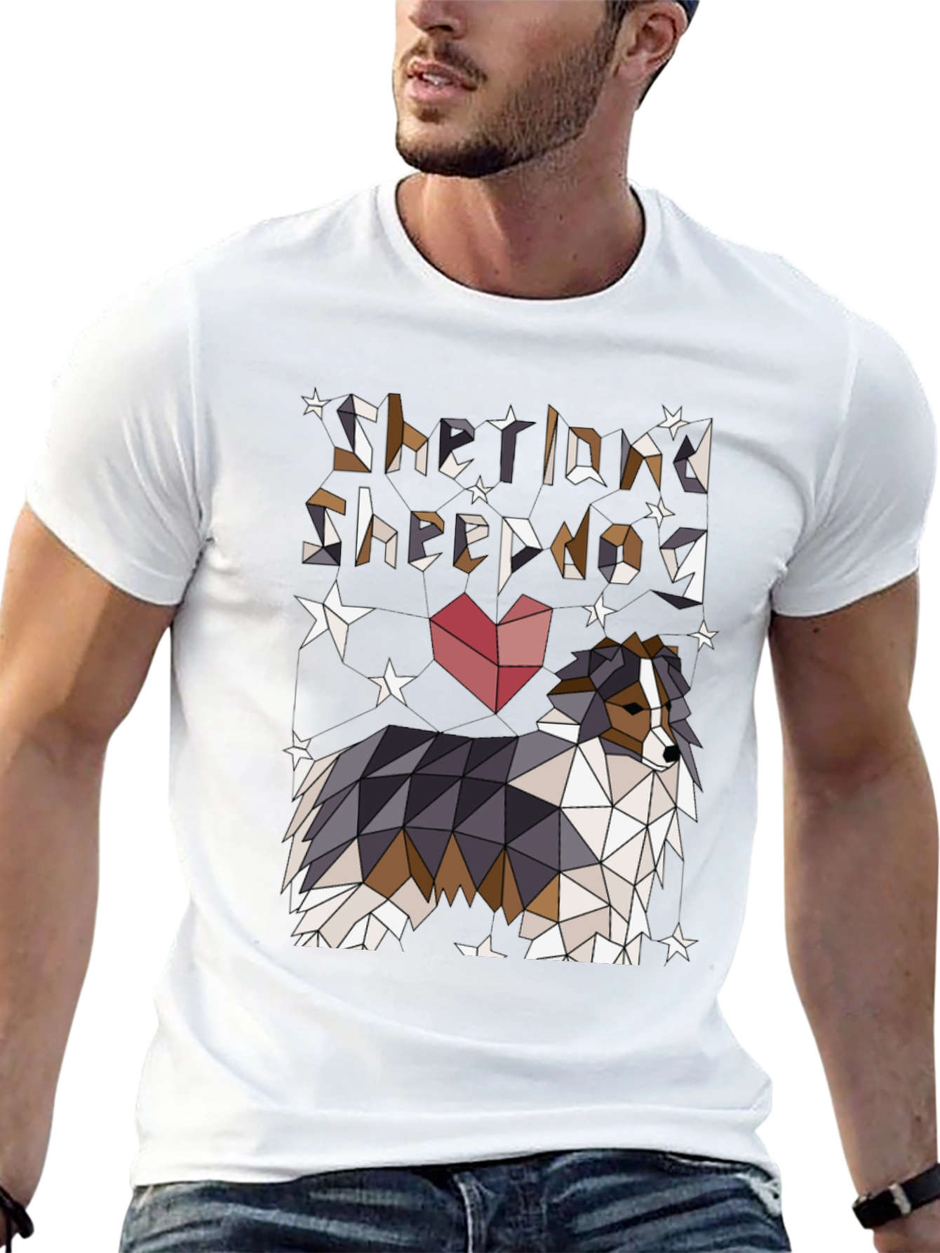 Shetland Sheepdog Geometric T-Shirt