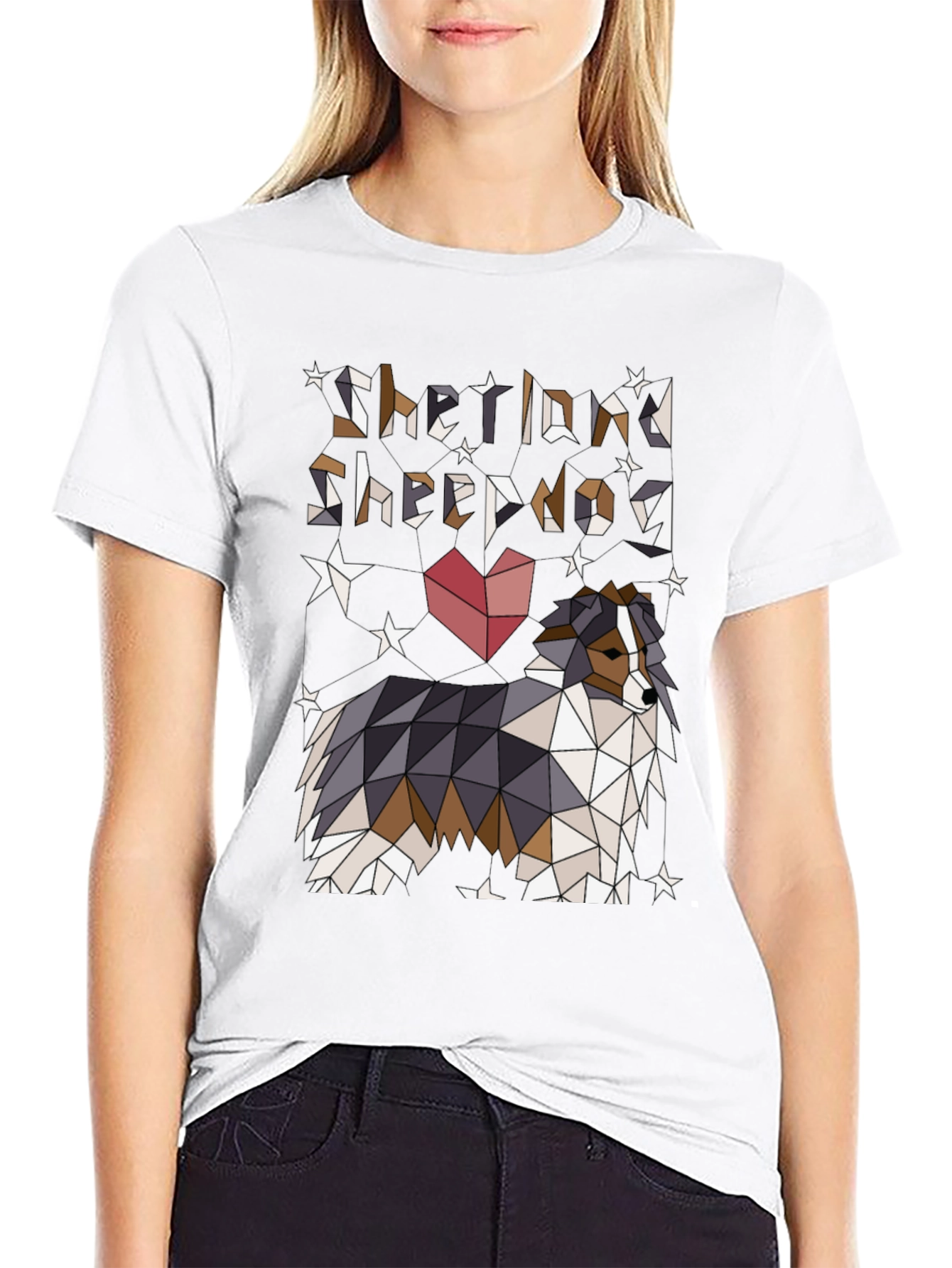 Shetland Sheepdog Geometric T-Shirt