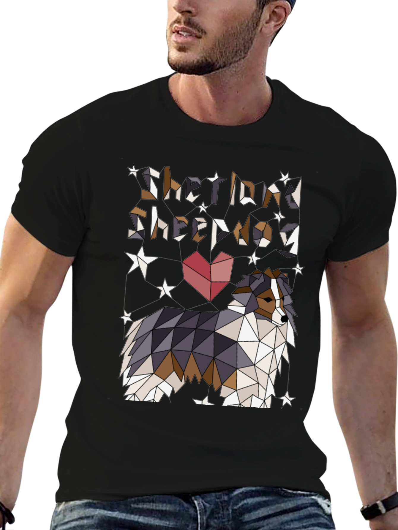 Shetland Sheepdog Geometric T-Shirt