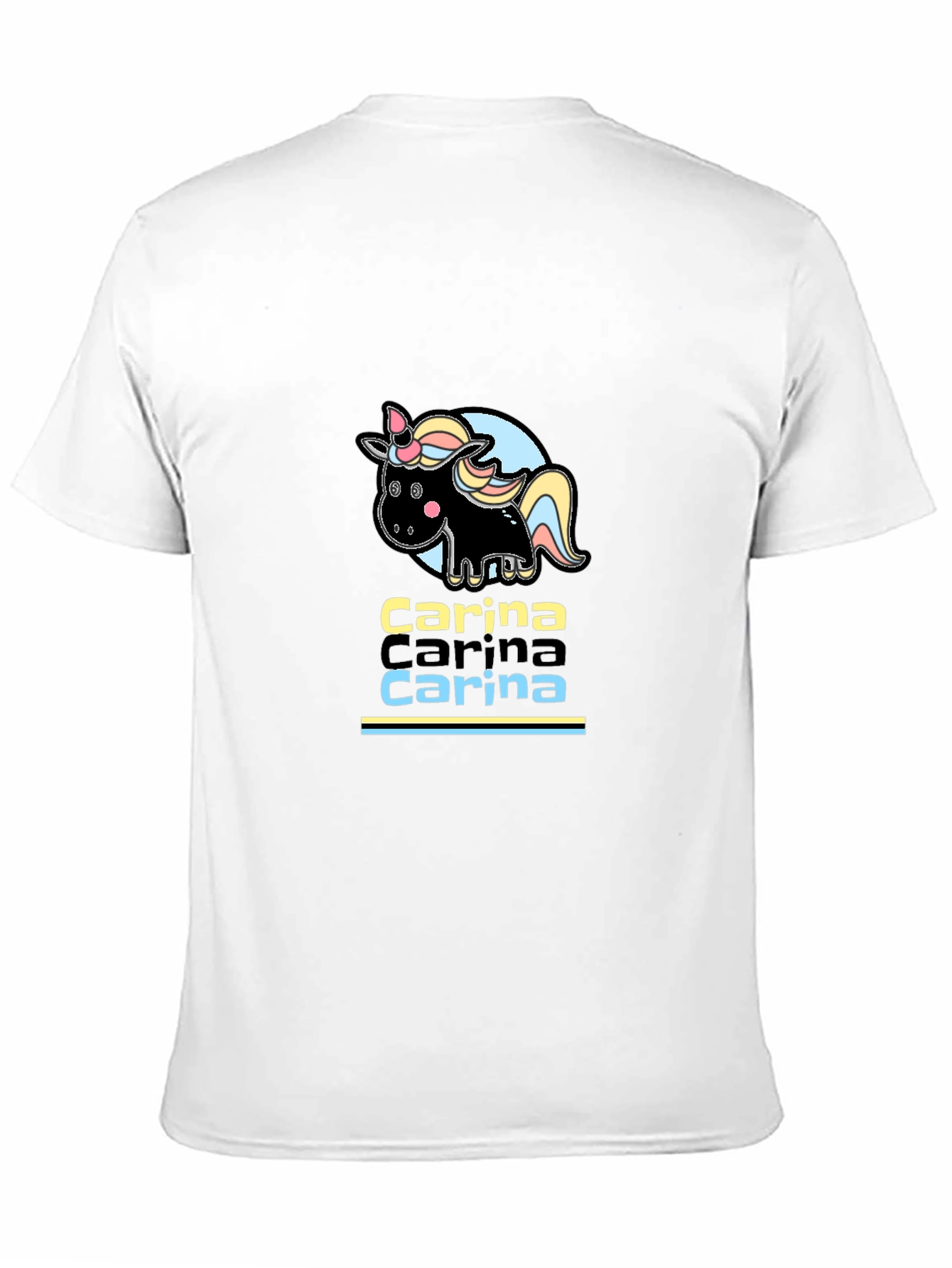 Carina Unicorn Personalized Black T-Shirt