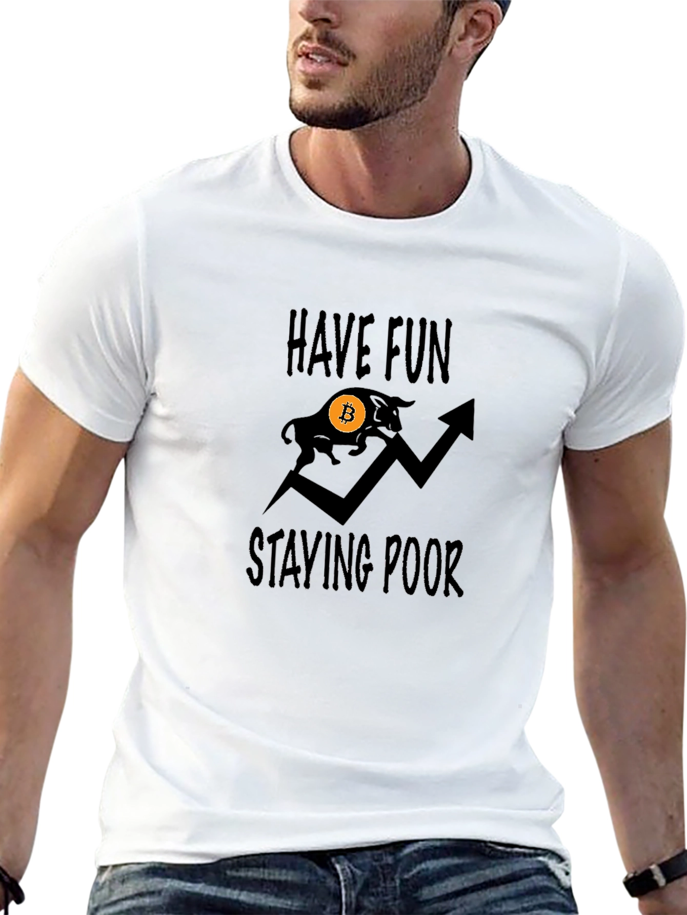 Bitcoin Bull Graphic T-Shirt - Stay Poor!