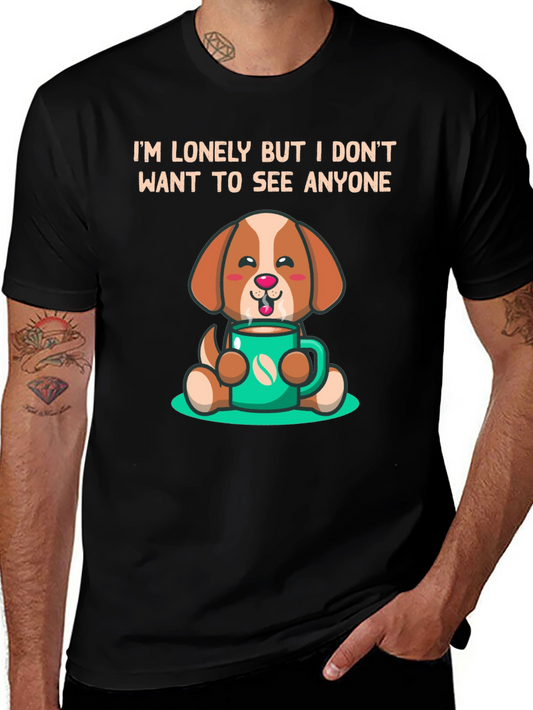Lonely Dog Cartoon T-Shirt