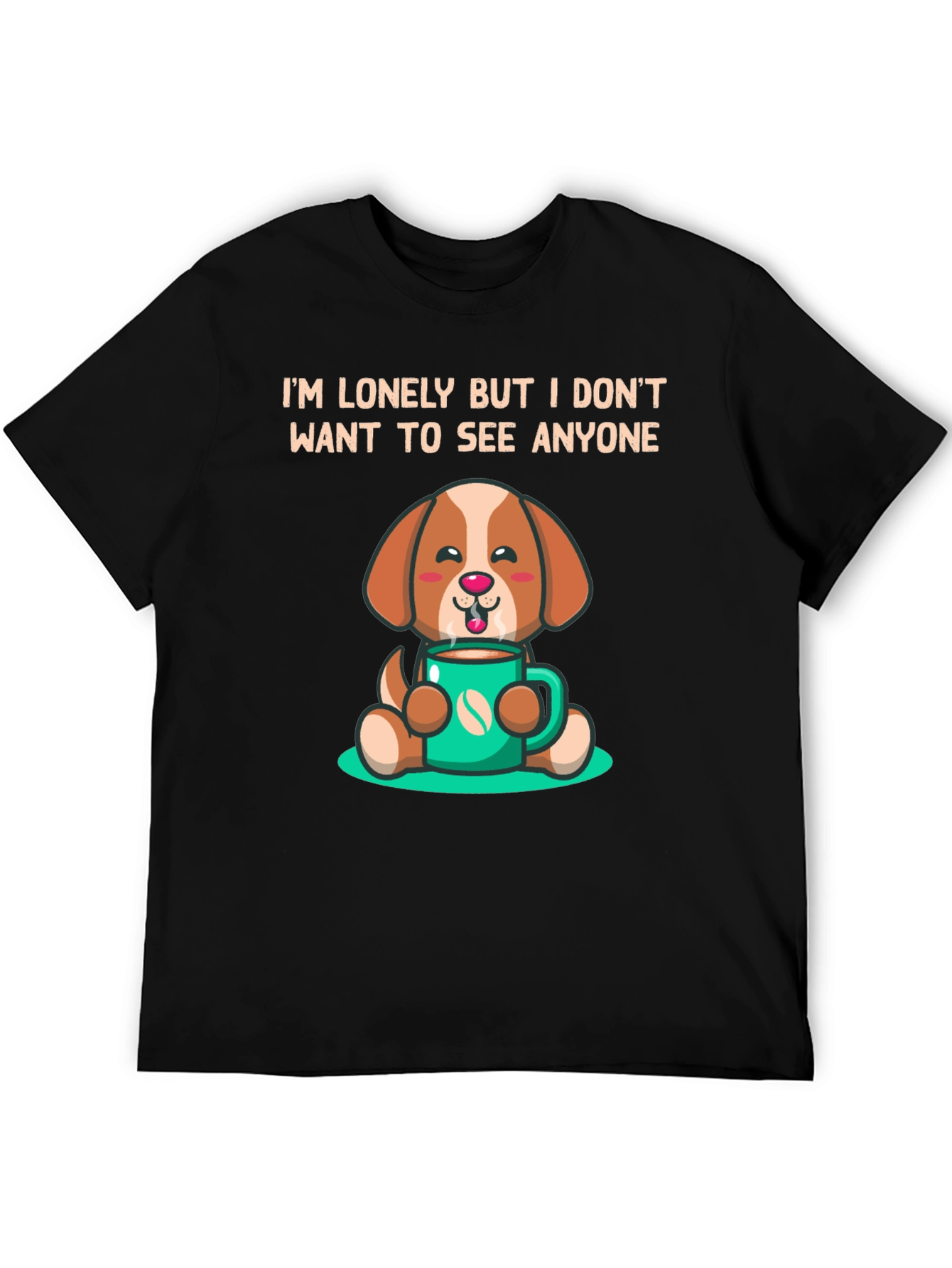 Lonely Dog Cartoon T-Shirt