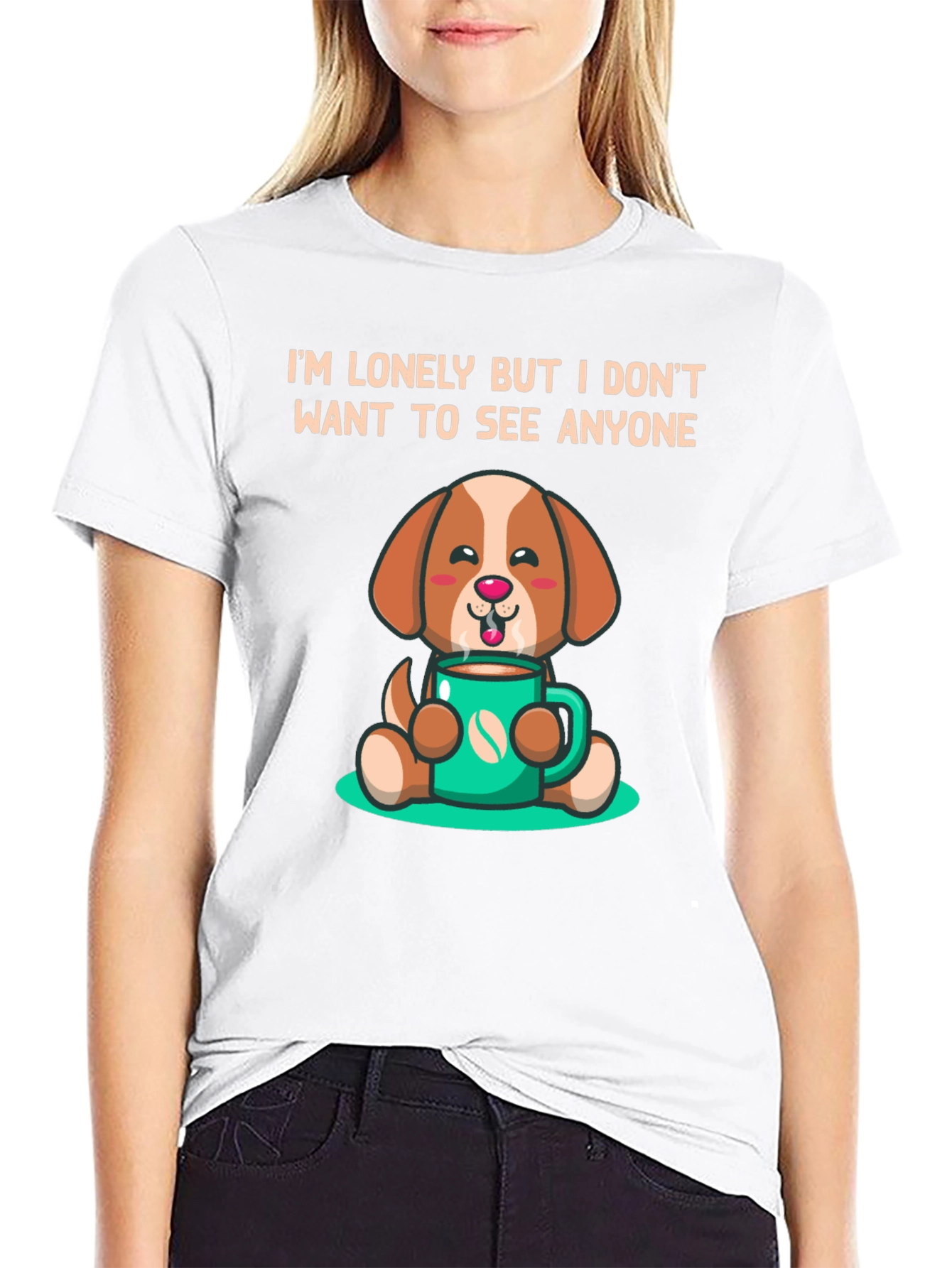 Lonely Dog Cartoon T-Shirt