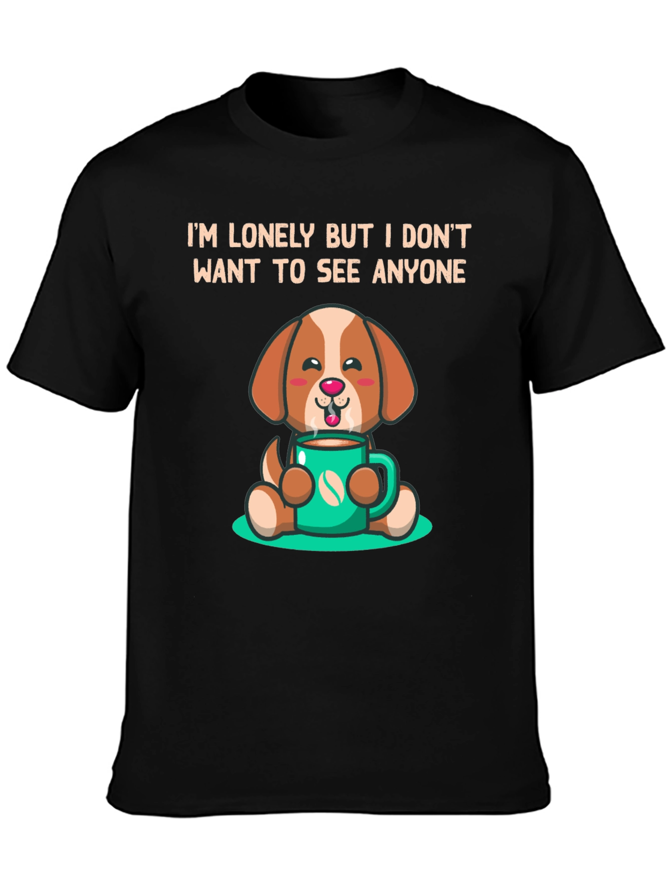 Lonely Dog Cartoon T-Shirt