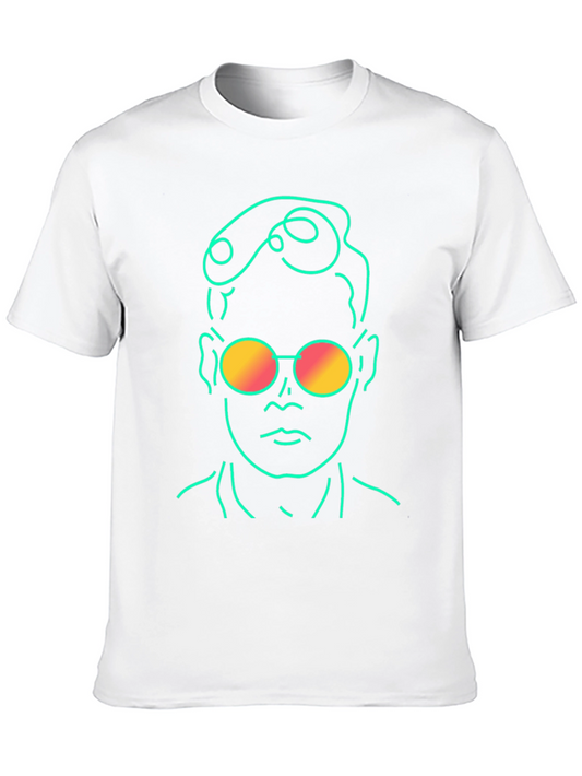 Retro Line Art T-Shirt - Cool Graphic Tee