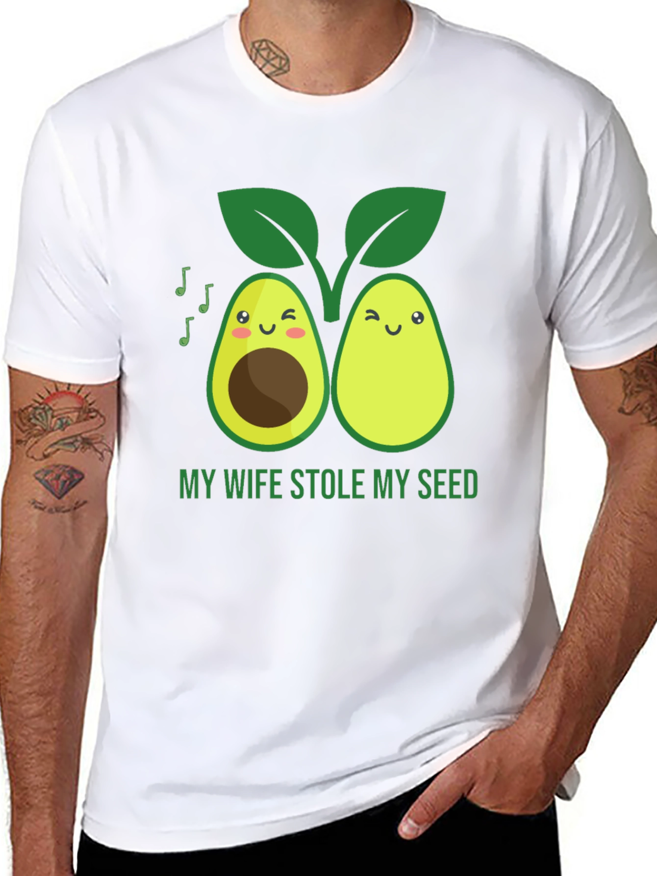 Funny Avocado Graphic T-Shirt - Stole My Seed