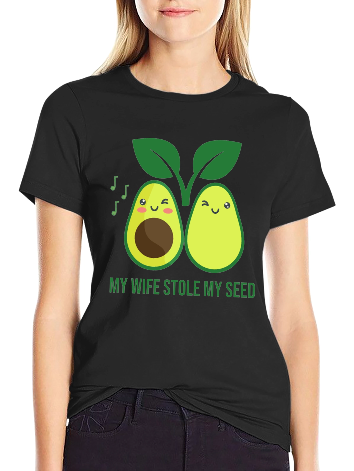Funny Avocado Graphic T-Shirt - Stole My Seed