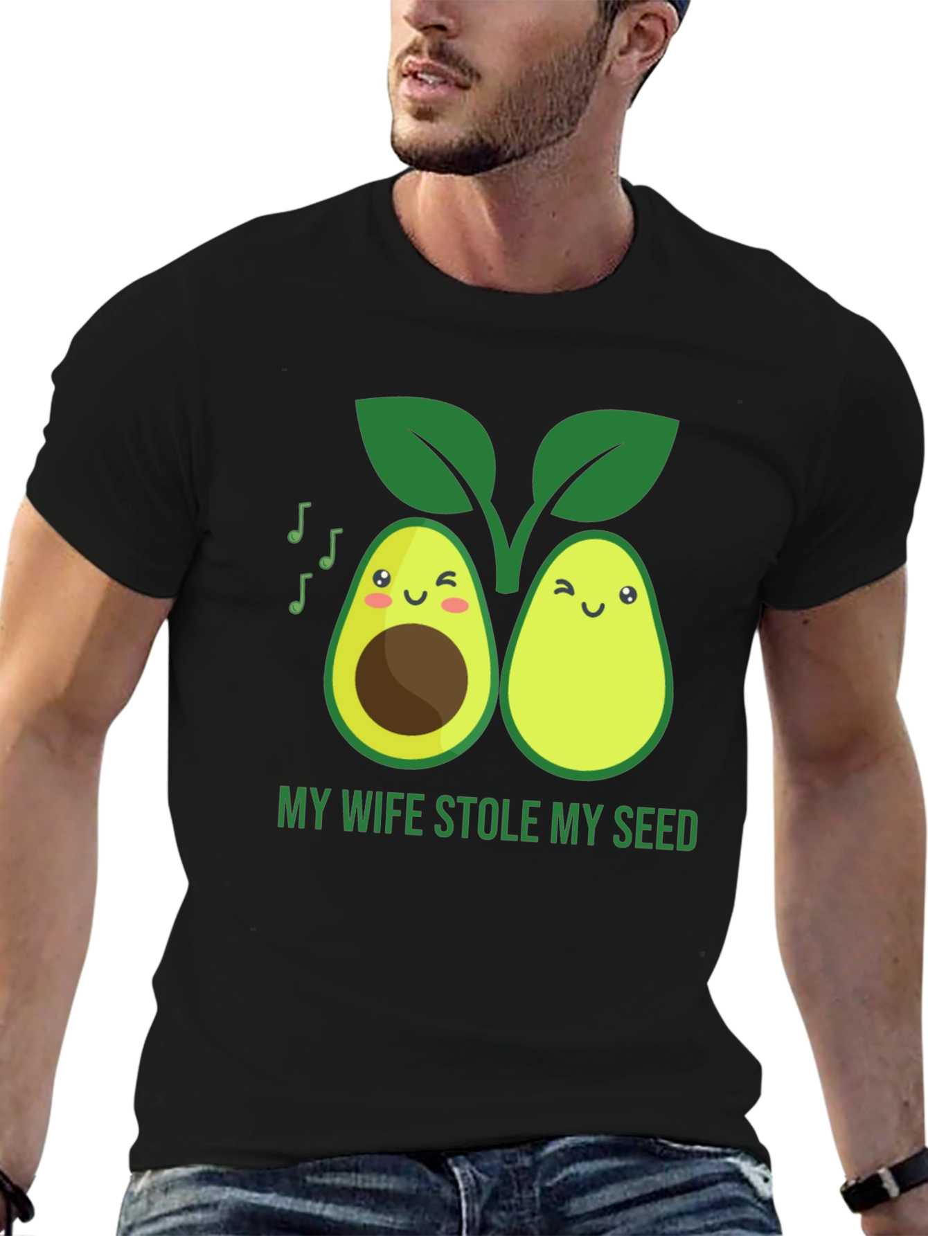 Funny Avocado Graphic T-Shirt - Stole My Seed