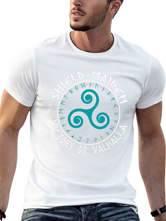 Shield-Maiden Viking T-Shirt: Victory or Valhalla Design