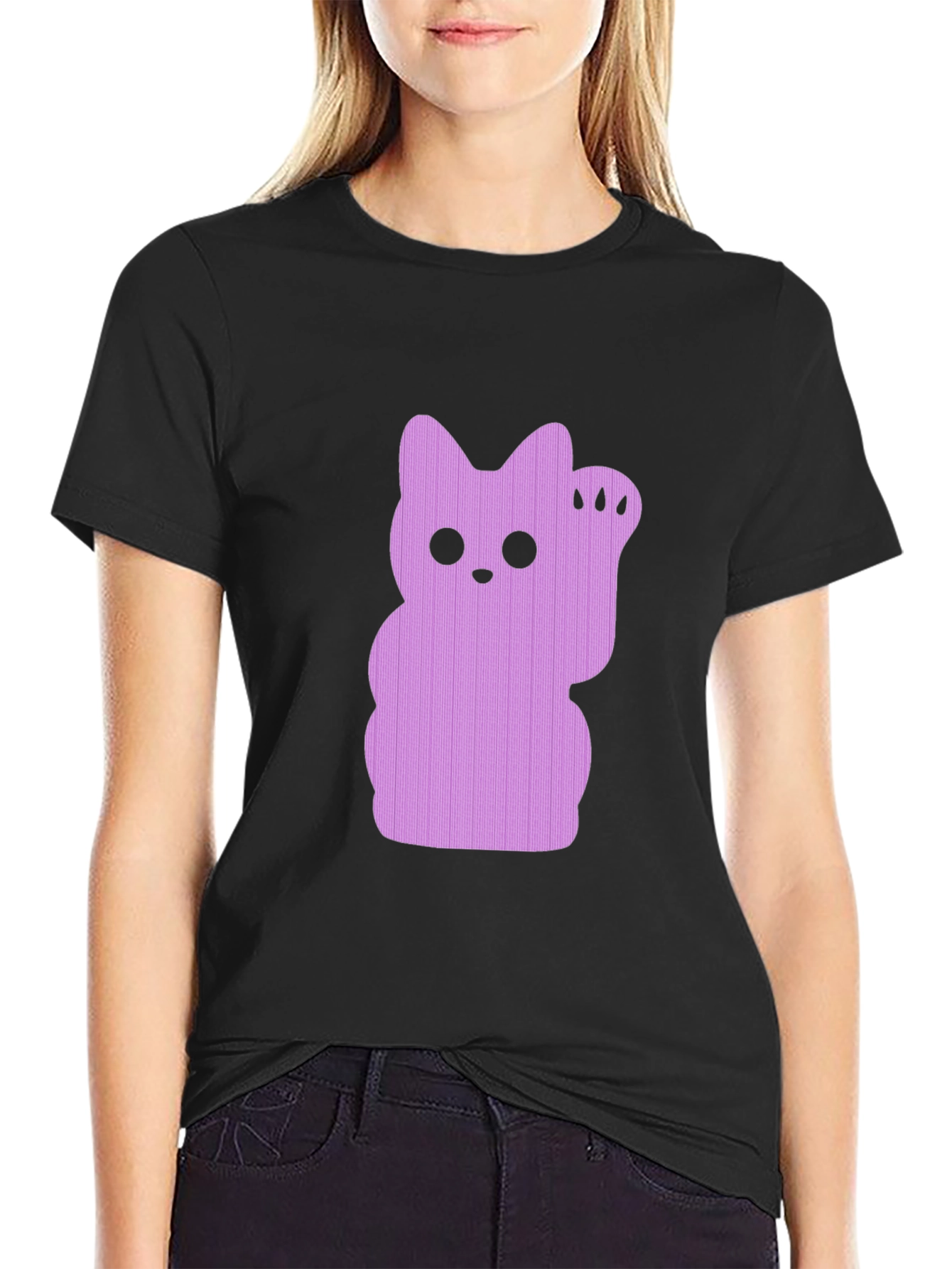 Lucky Cat Graphic Tee - Black