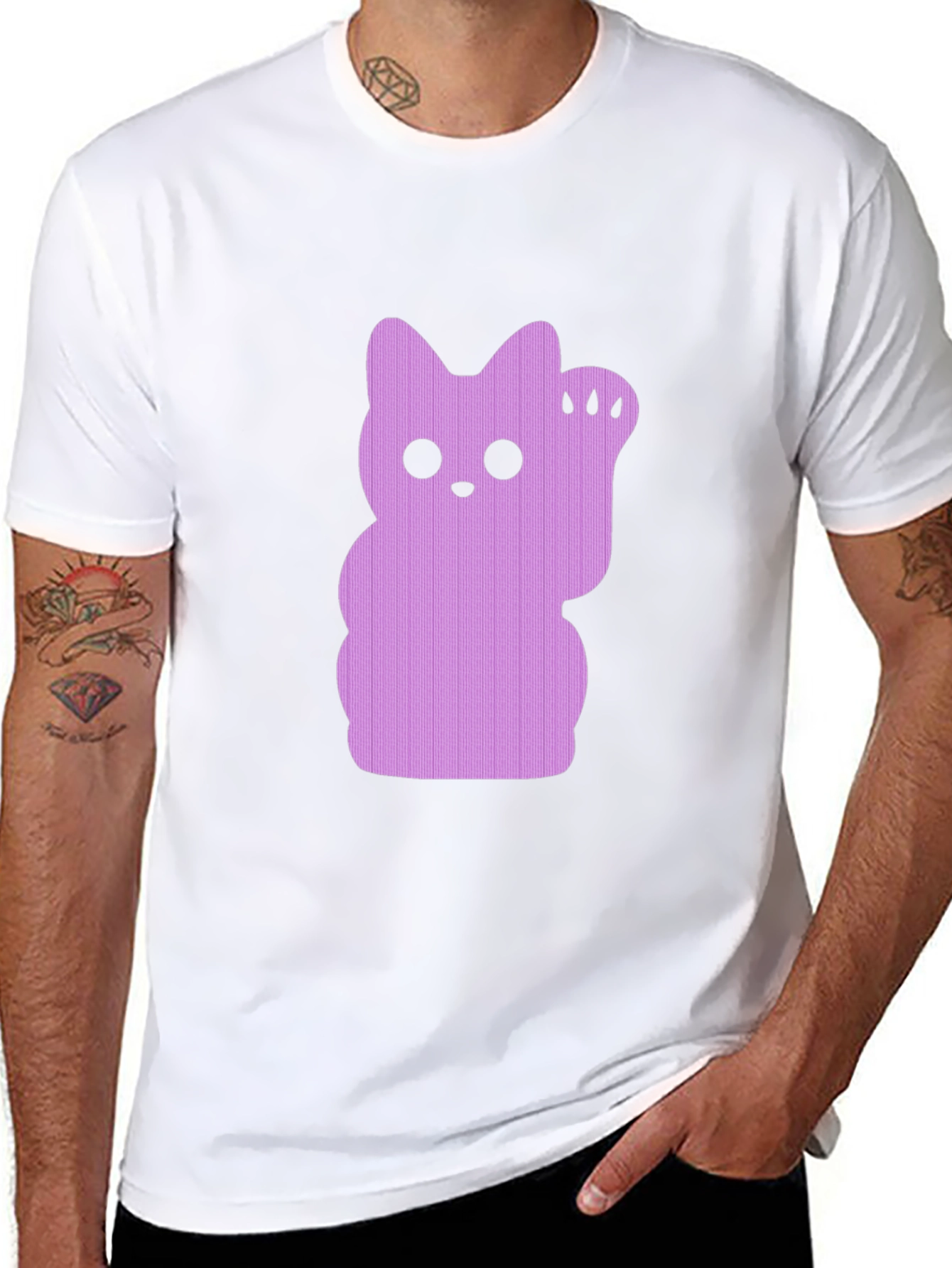 Lucky Cat Graphic Tee - Black