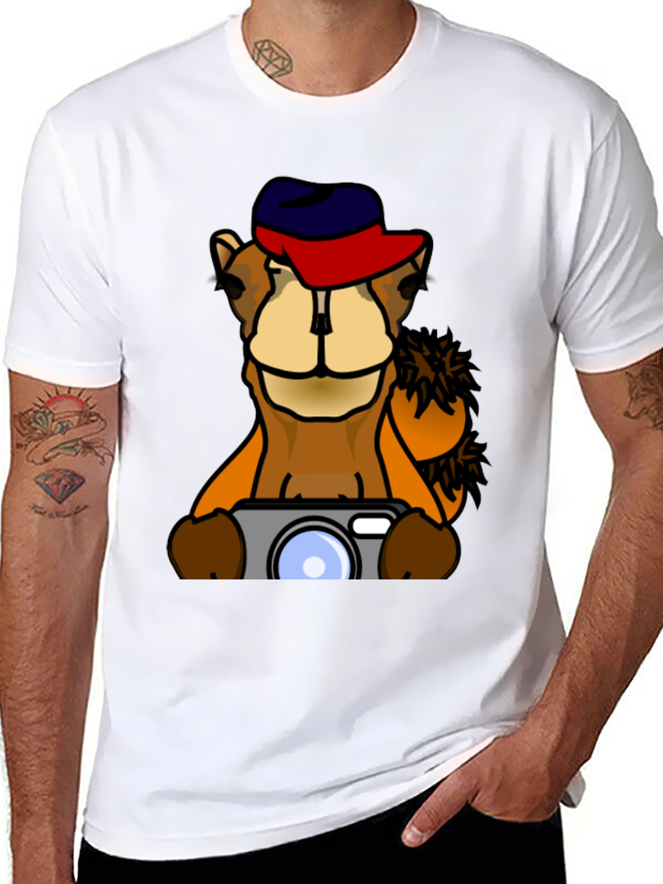 Camel Photographer Graphic T-Shirt