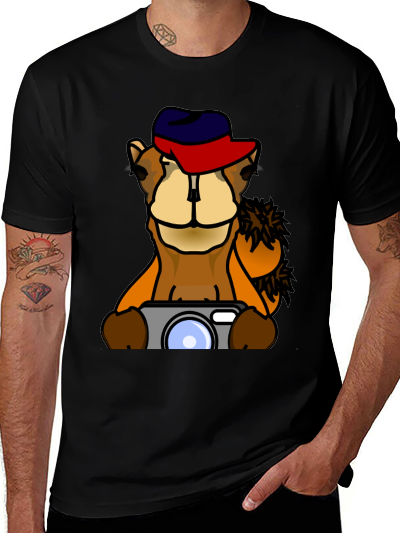 Camel Photographer Graphic T-Shirt