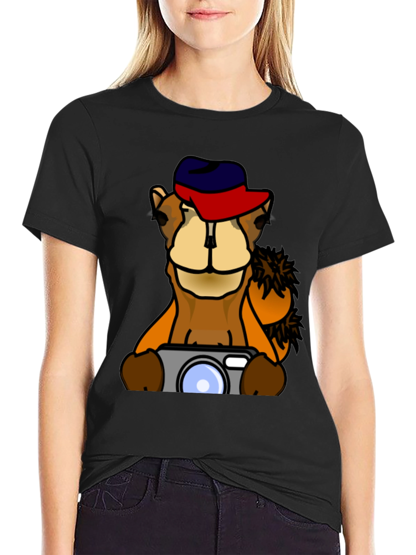 Camel Photographer Graphic T-Shirt