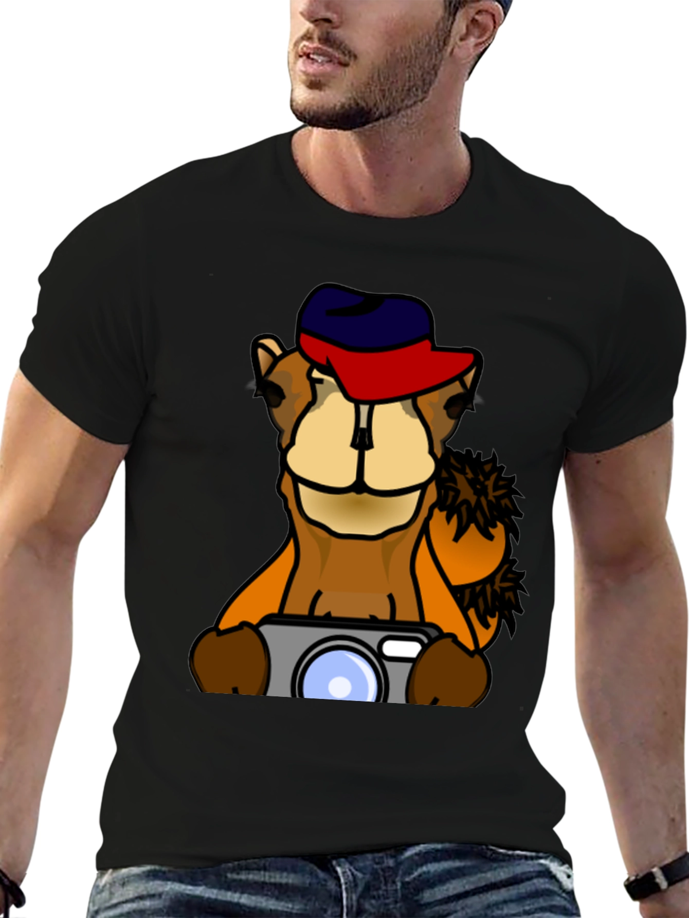 Camel Photographer Graphic T-Shirt