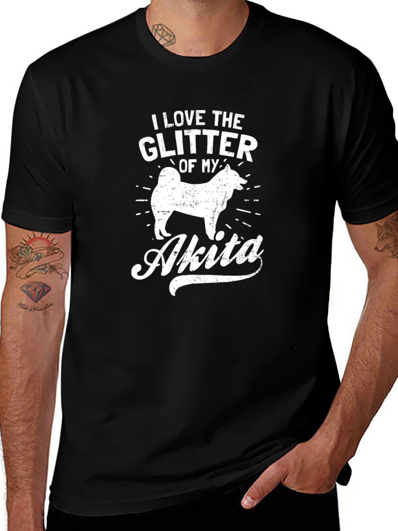 I Love The Glitter of My Akita T-Shirt