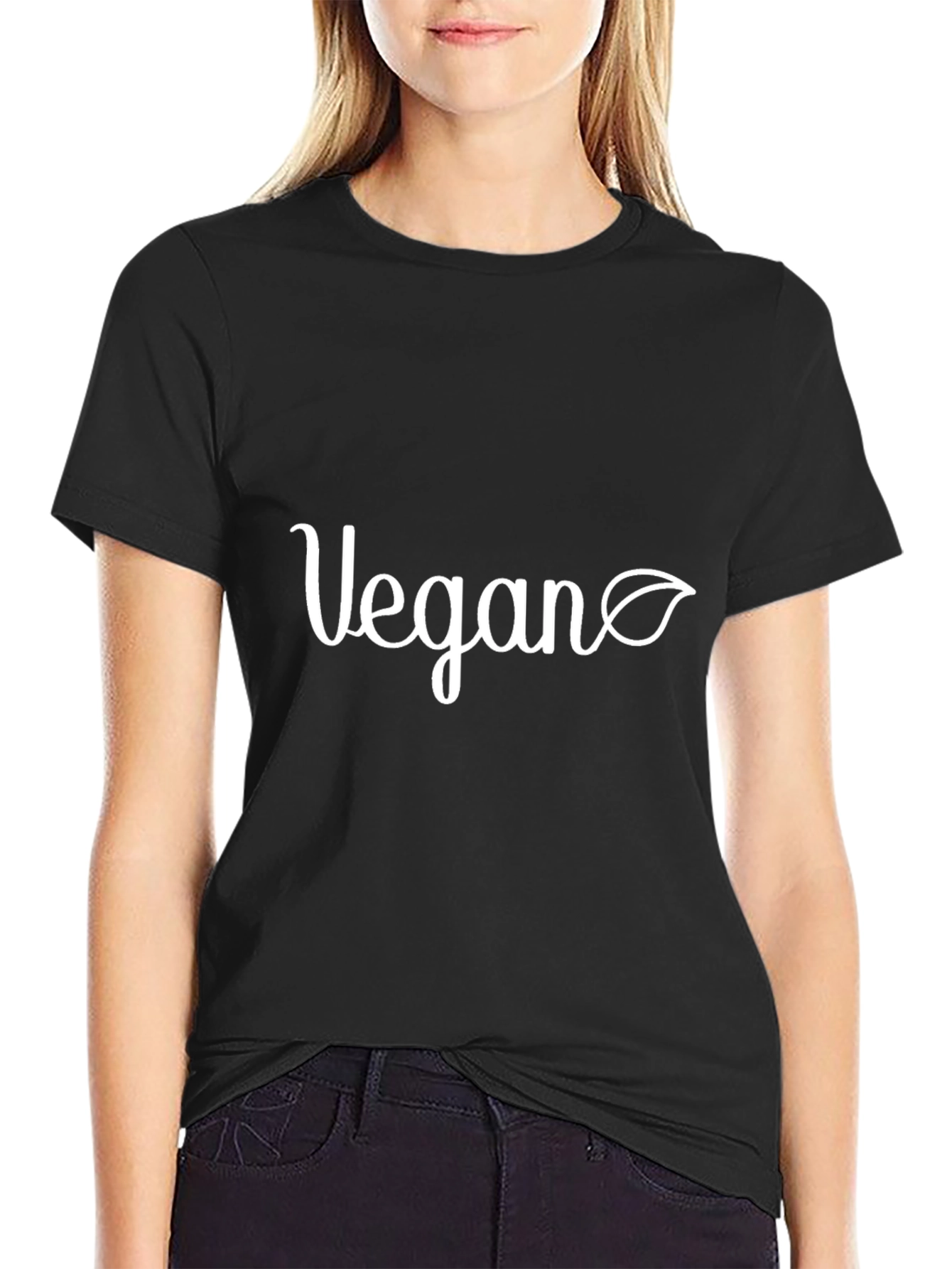 Vegan Graphic Tee - Black Cotton T-Shirt