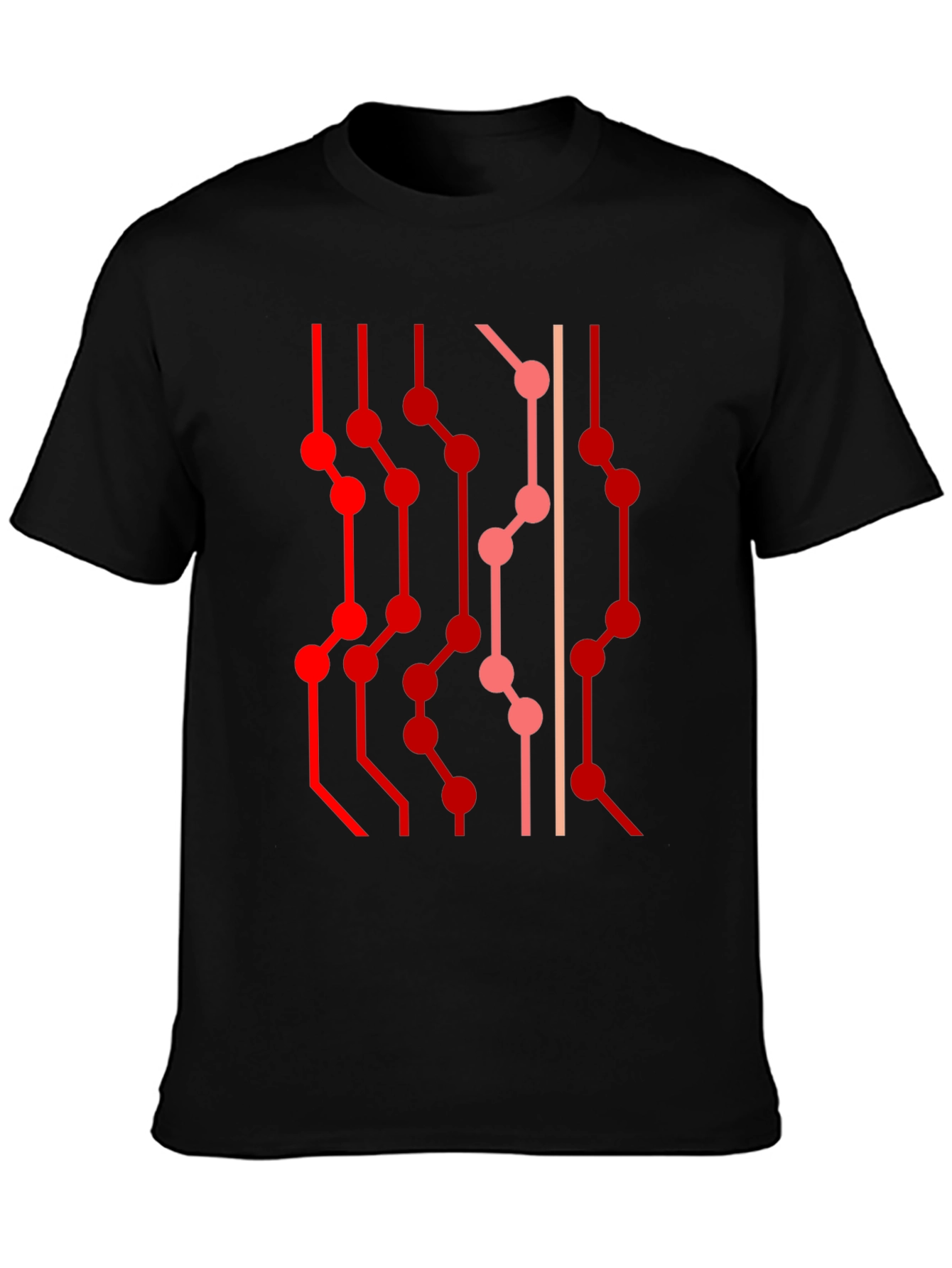 Abstract Circuit Board Graphic Tee - Black