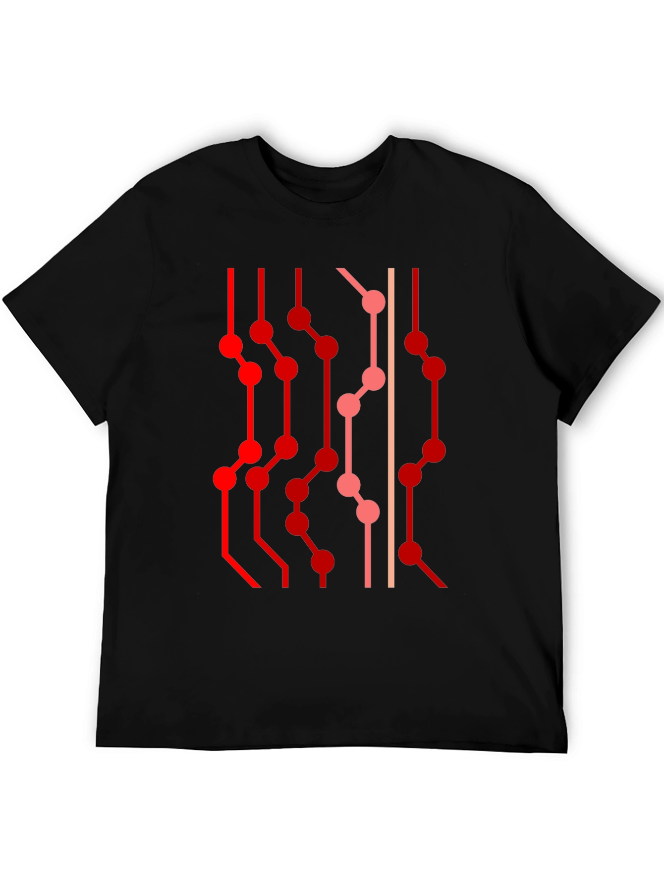 Abstract Circuit Board Graphic Tee - Black