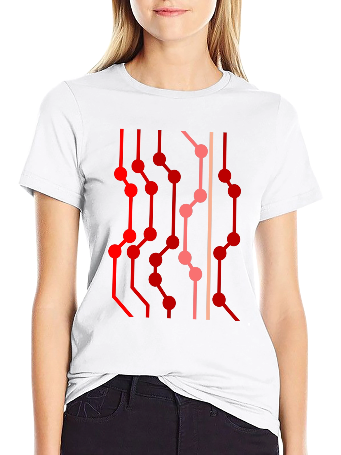 Abstract Circuit Board Graphic Tee - Black