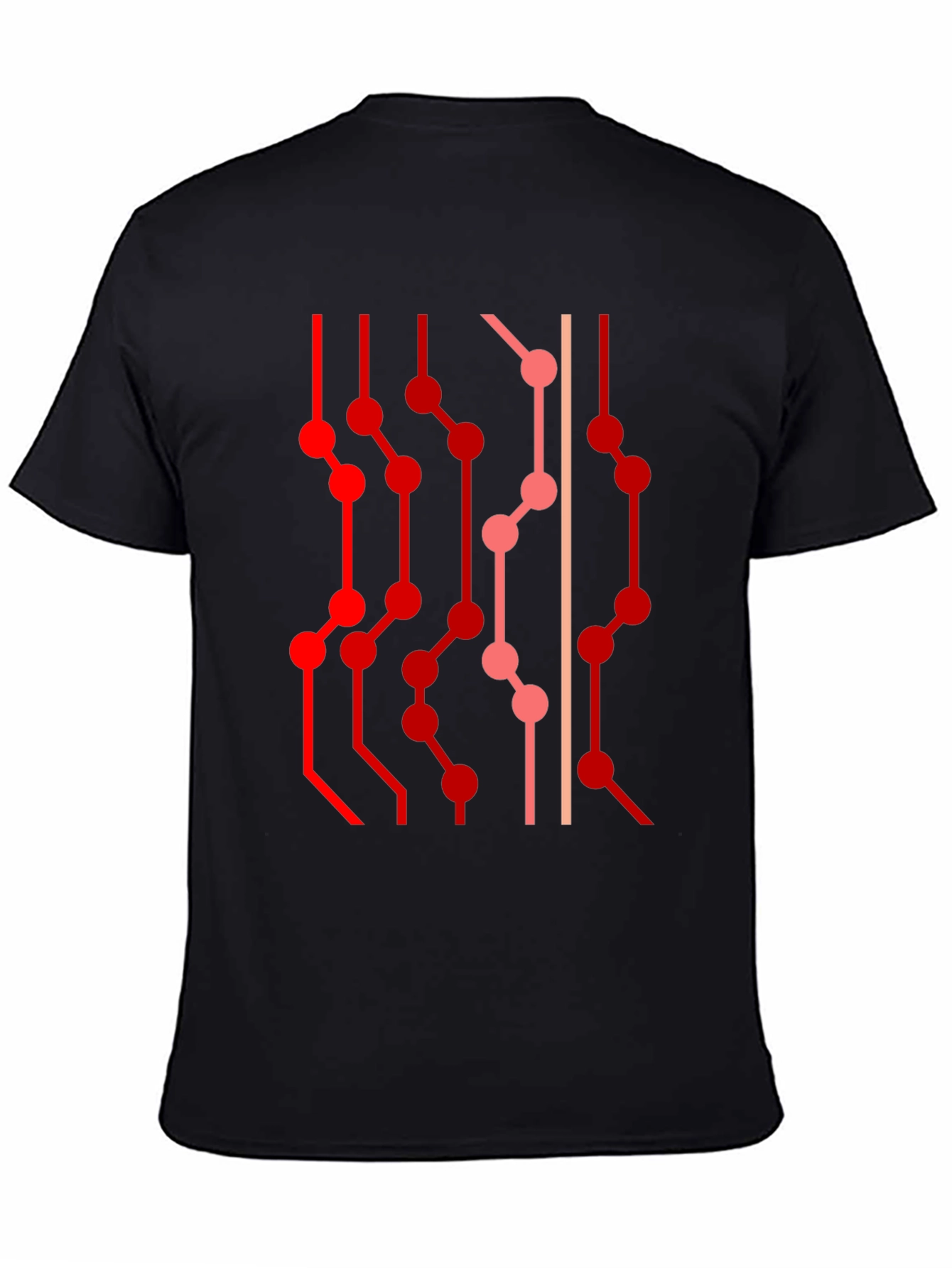 Abstract Circuit Board Graphic Tee - Black
