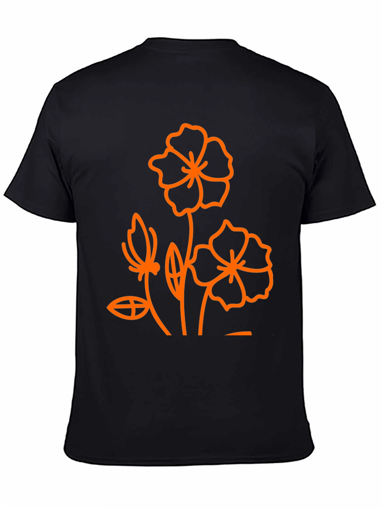 Floral Print Black T-Shirt - Modern Style
