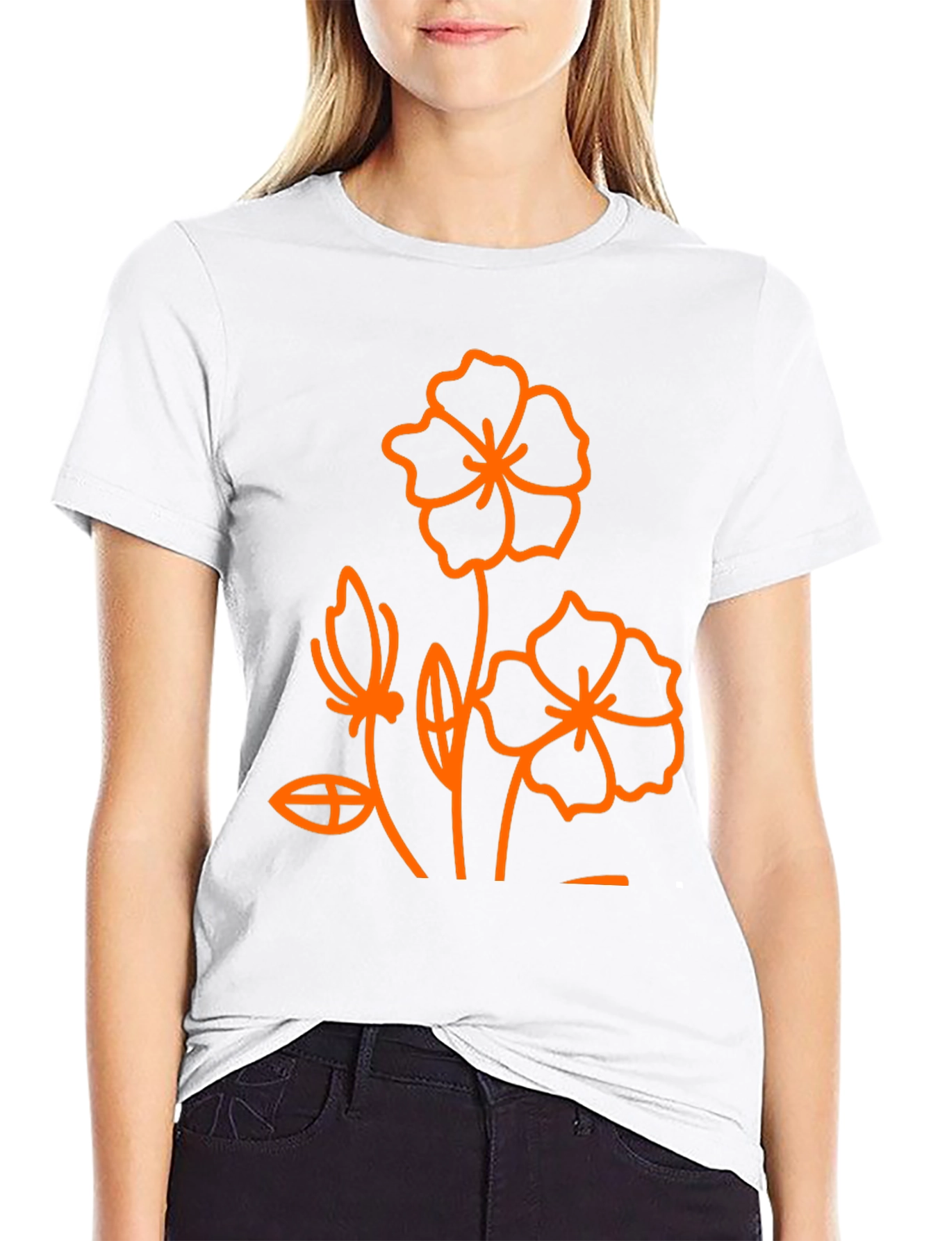 Floral Print Black T-Shirt - Modern Style