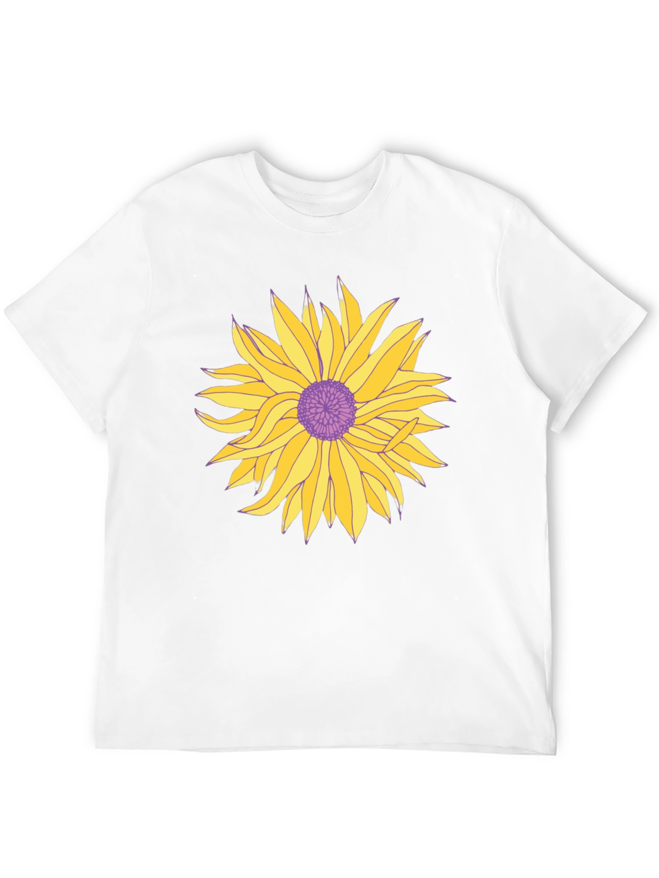 Black T-Shirt with Graphic Floral Print