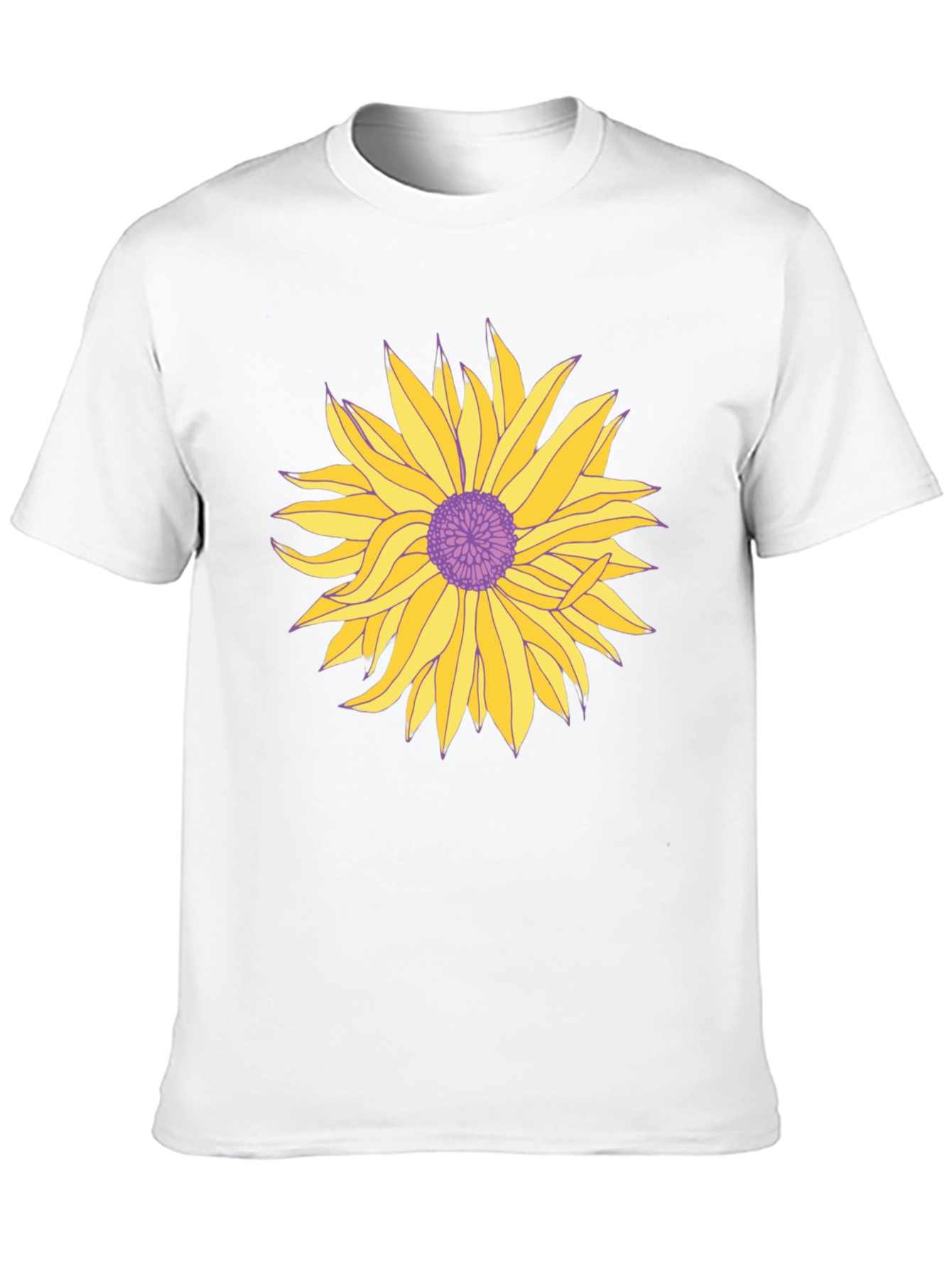 Black T-Shirt with Graphic Floral Print